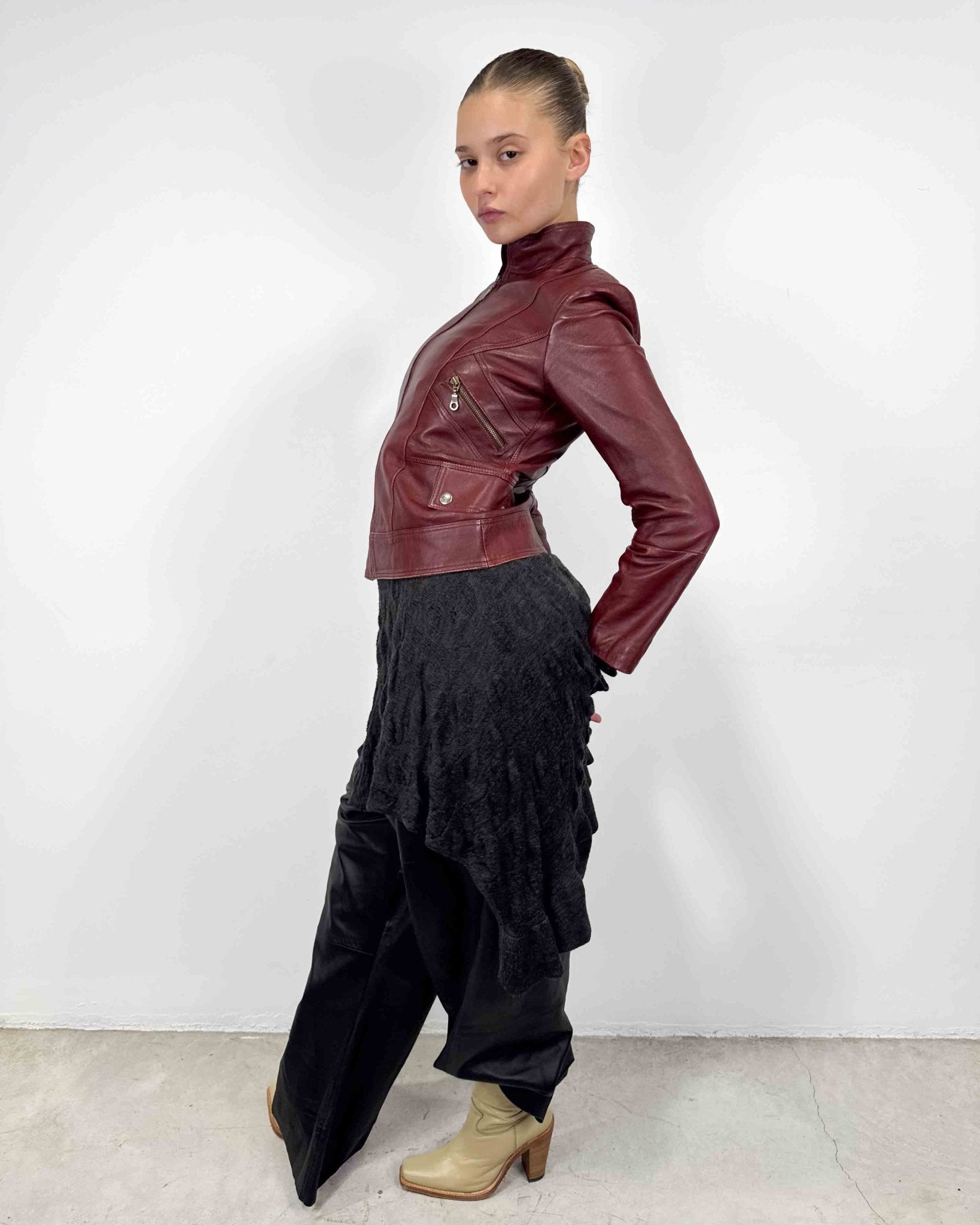 The Glenna leather jacket - rig vert