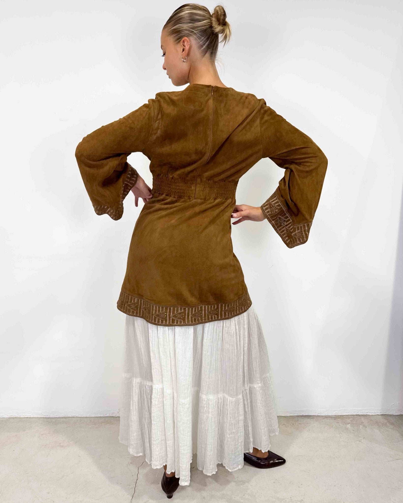 The Greta suede dress - rig vert