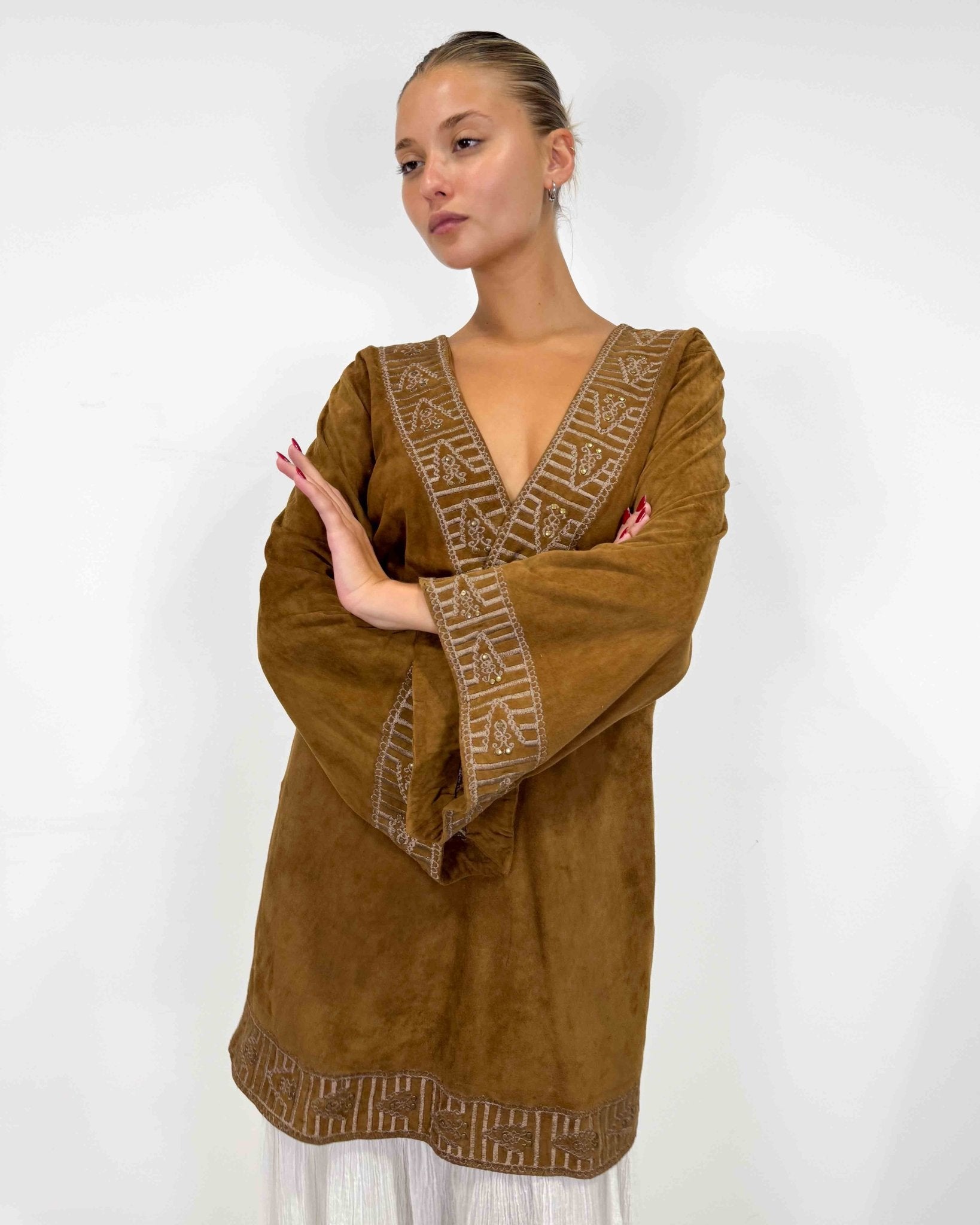 The Greta suede dress - rig vert