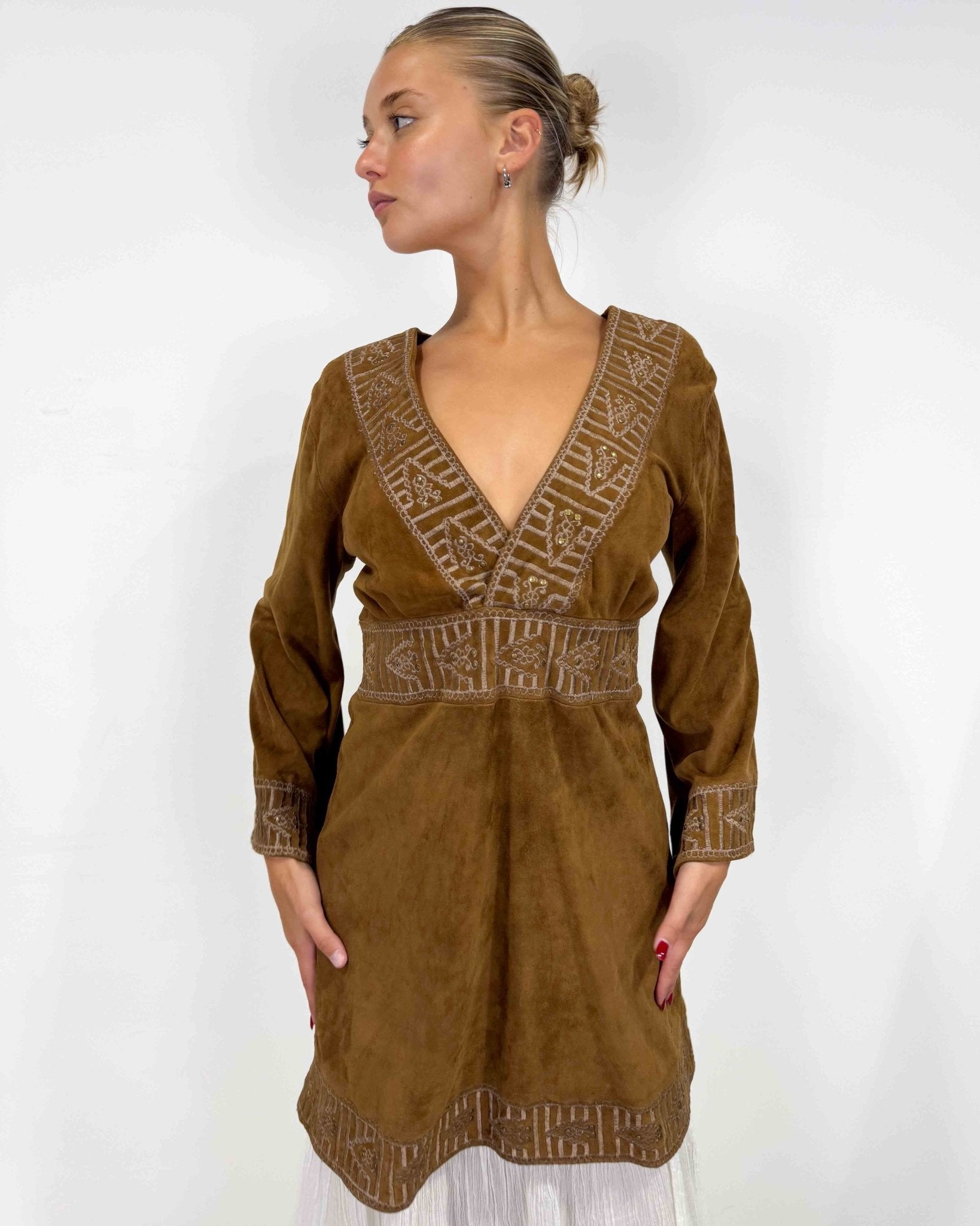 The Greta suede dress - rig vert