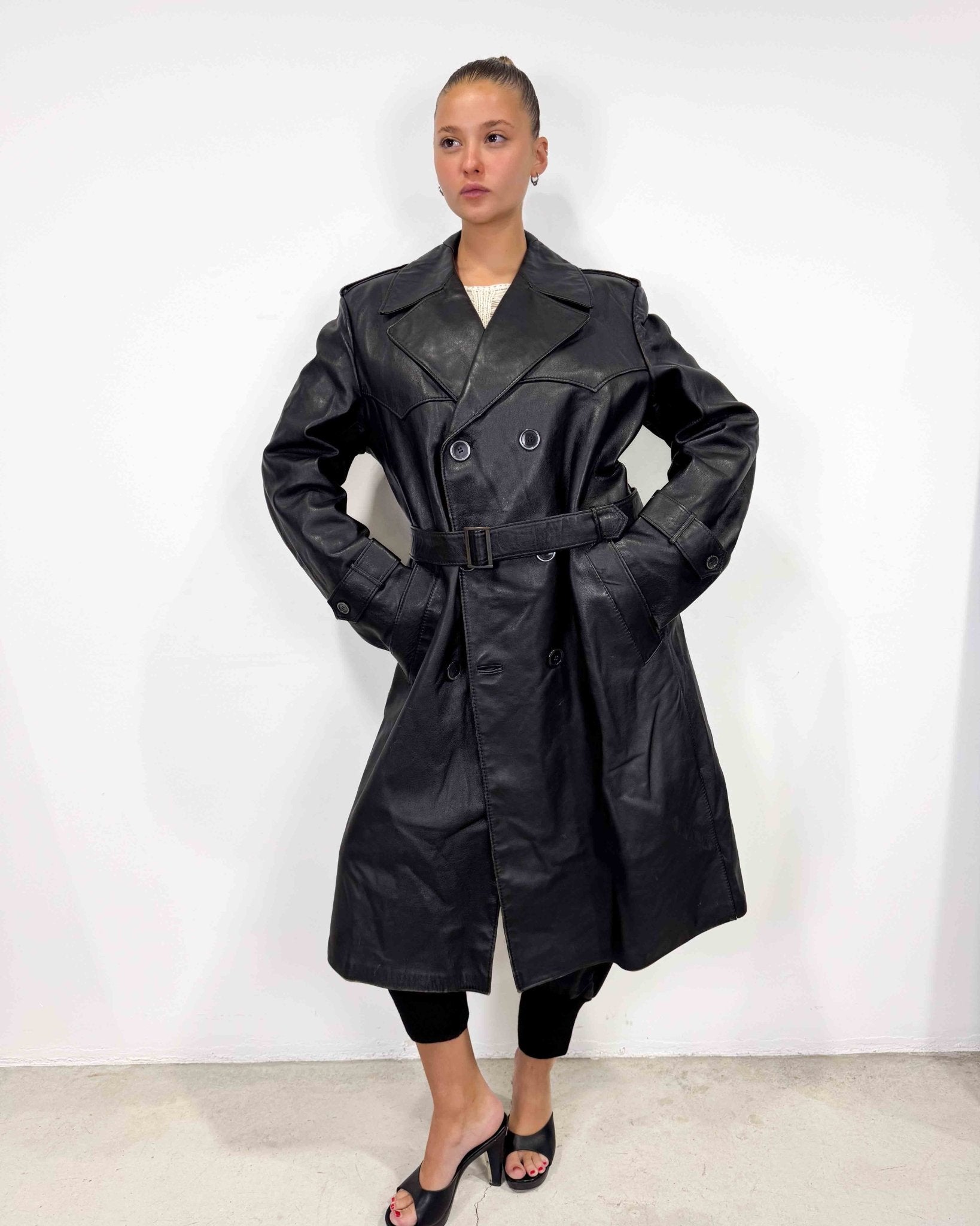 The Gwendolyn leather coat - rig vert