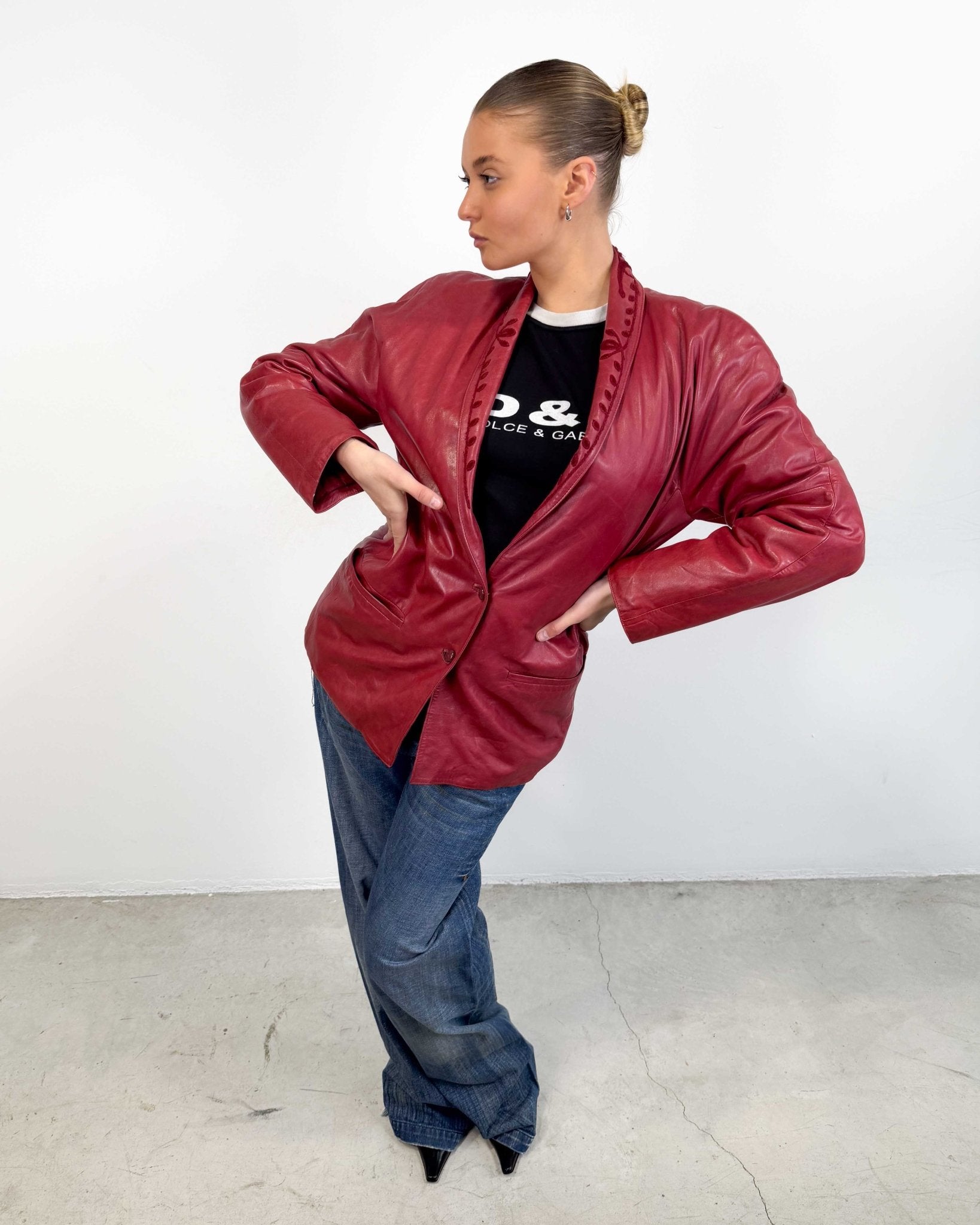 The Hailei leather jacket by Versace - rig vert