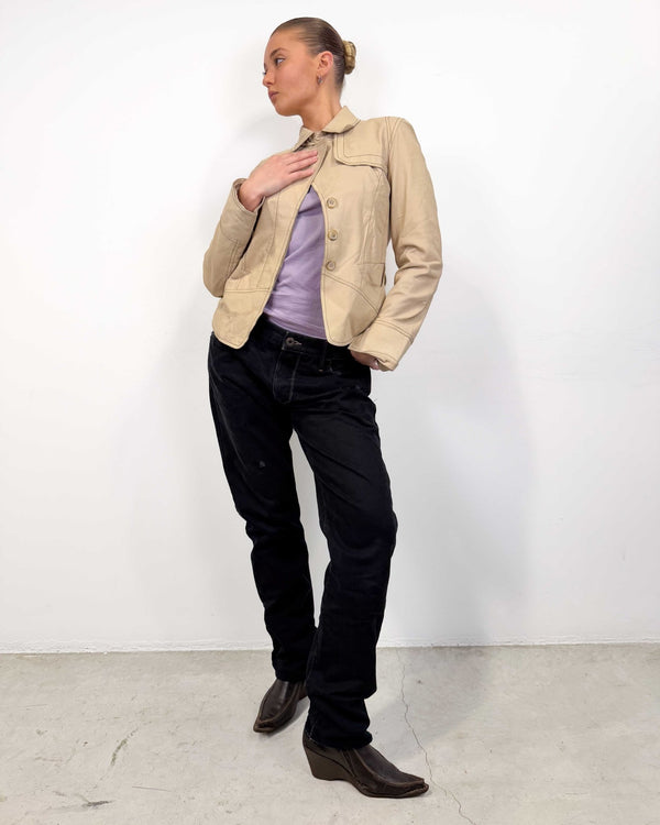 The Hally leather jacket - rig vert