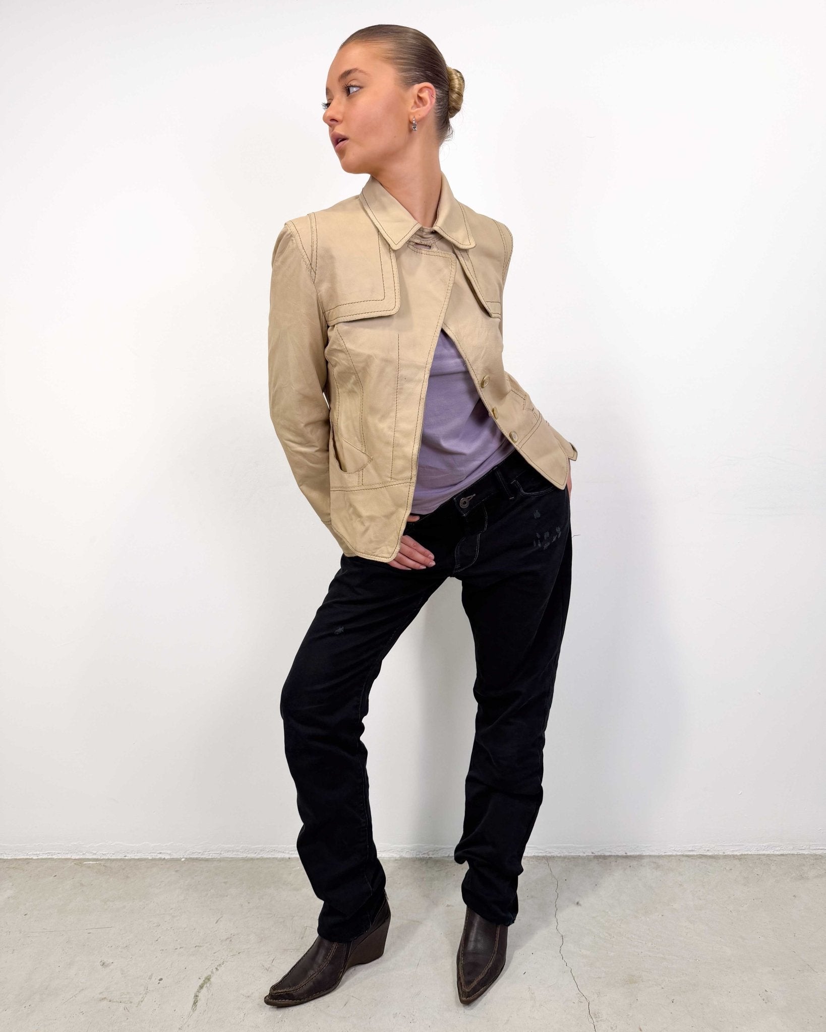 The Hally leather jacket - rig vert