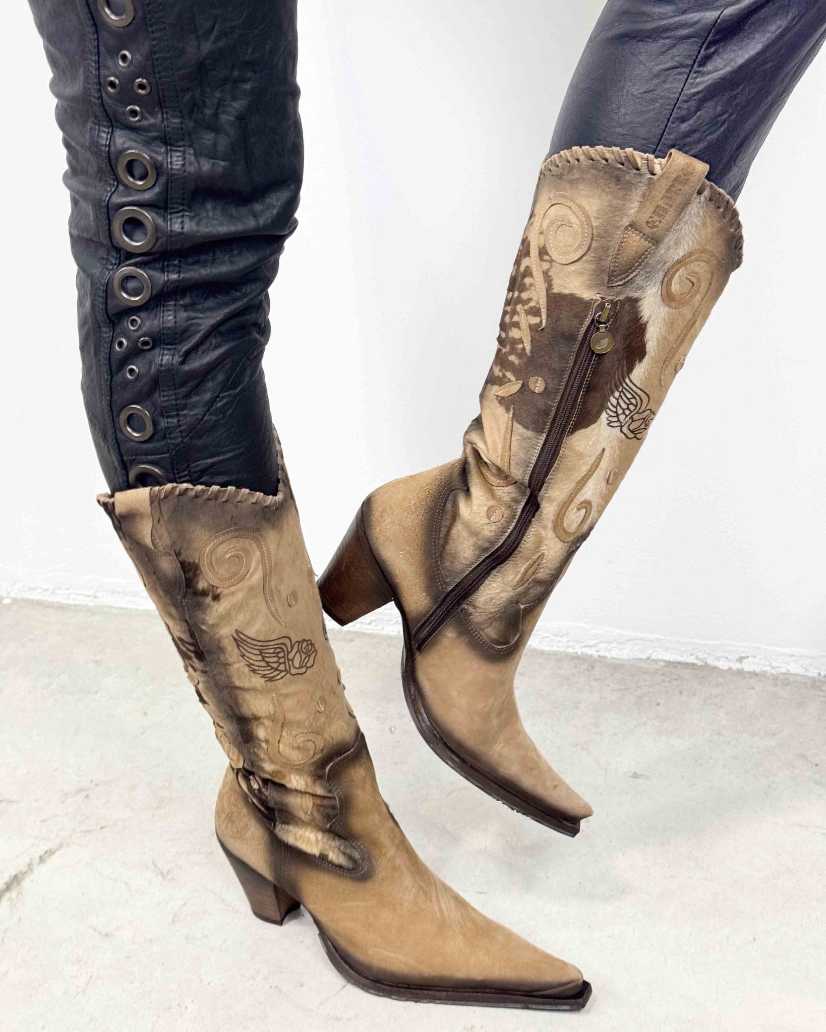 The Harriet leather boots - rig vert