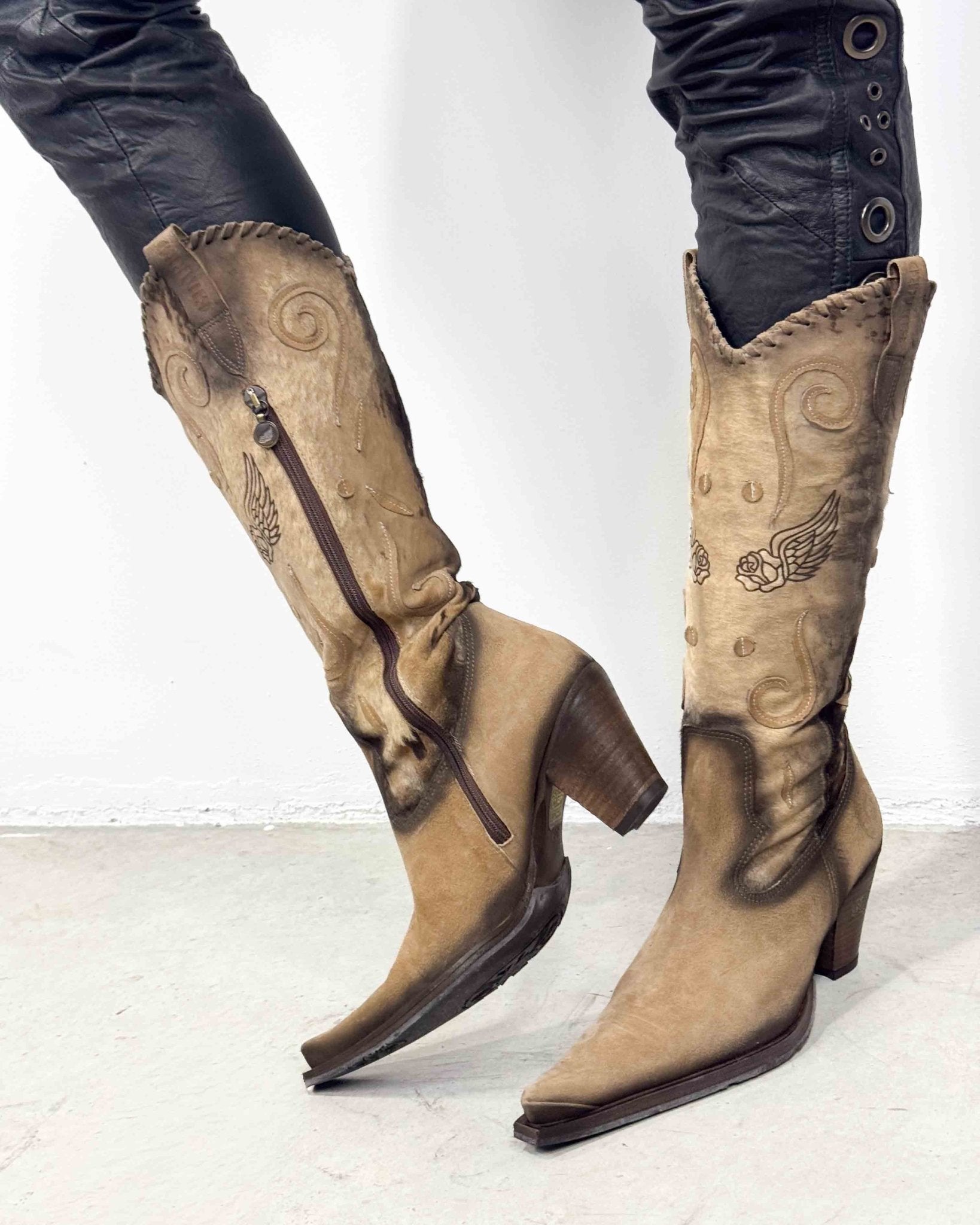 The Harriet leather boots - rig vert