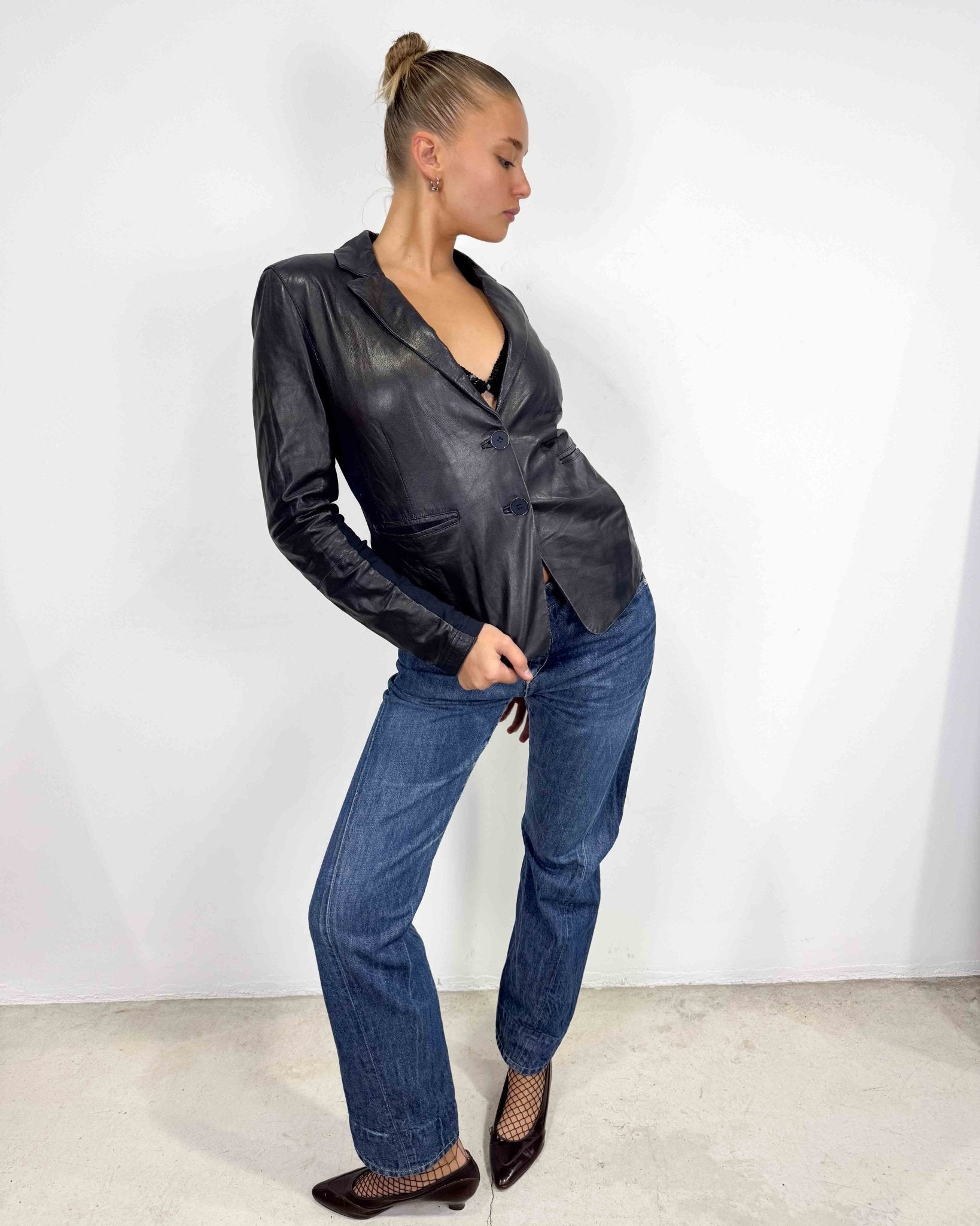 The Helga leather jacket - rig vert