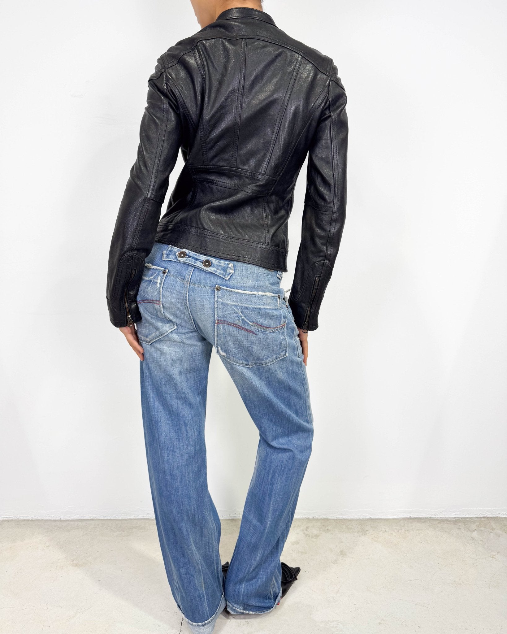 The Henriette leather jacket - rig vert