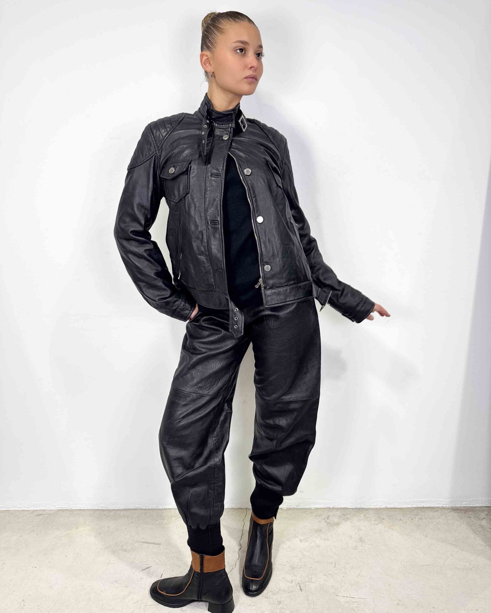 The Idna leather jacket - rig vert