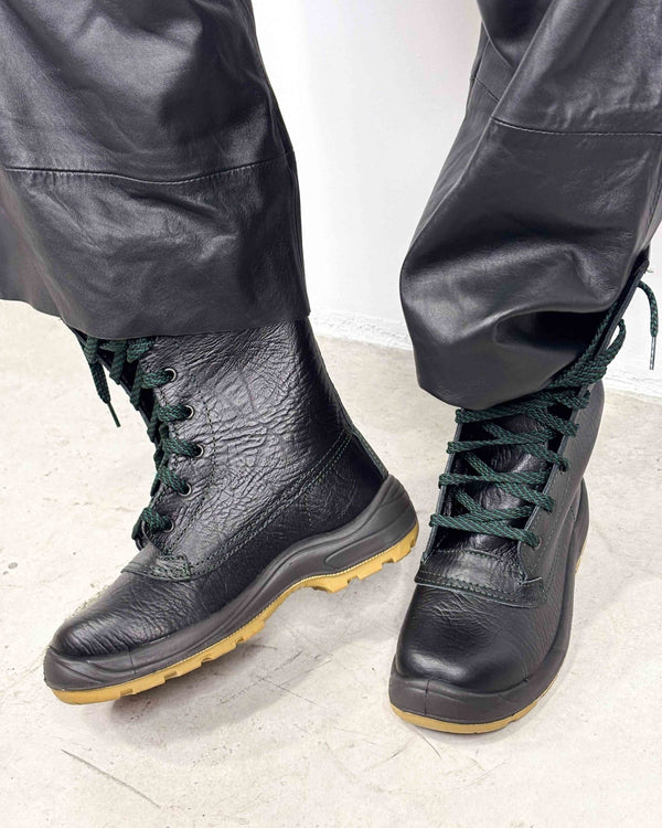 The Indira leather boots - rig vert