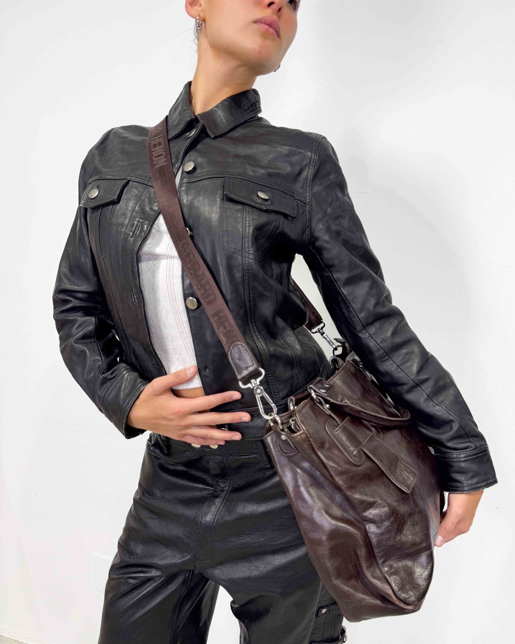 The Inna leather jacket - rig vert