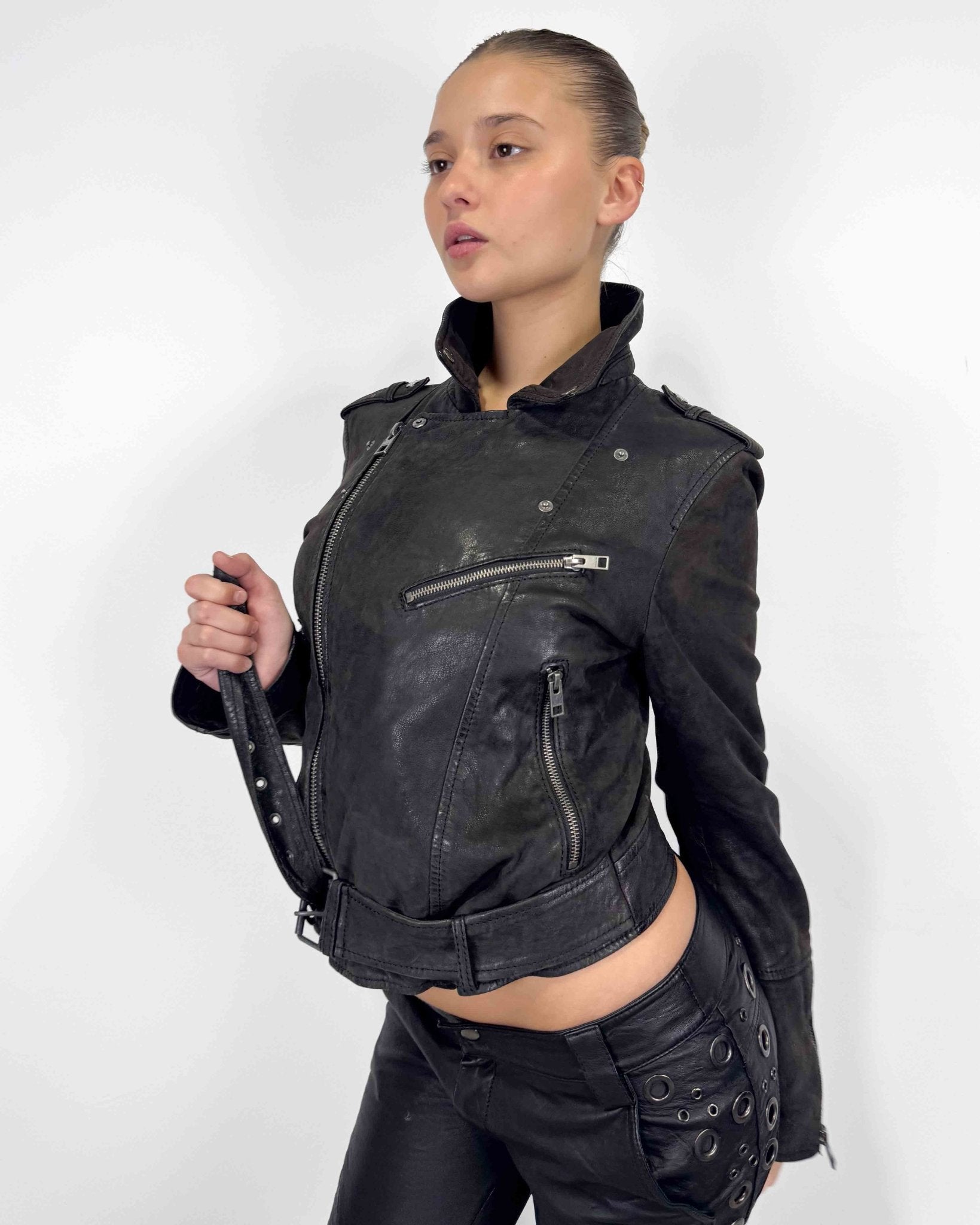 The Iris leather jacket - rig vert