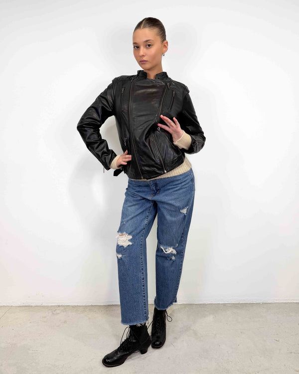The Iris leather jacket - rig vert