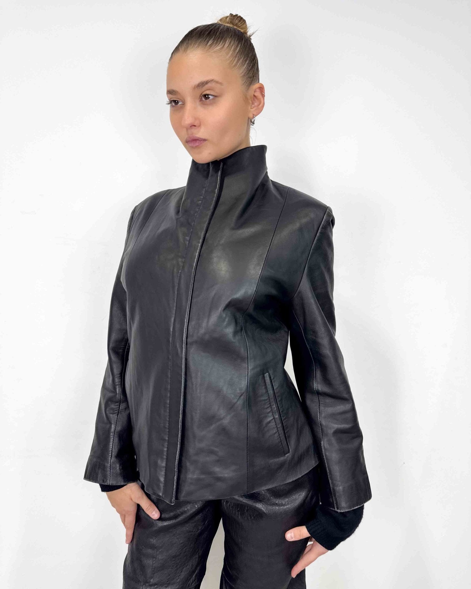 The Irma leather jacket - rig vert