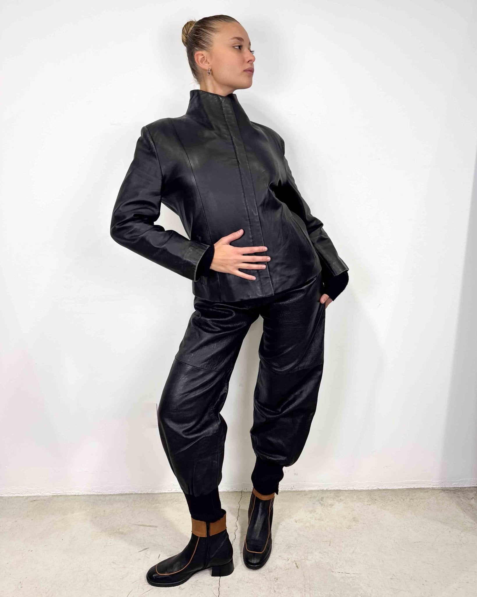 The Irma leather jacket - rig vert