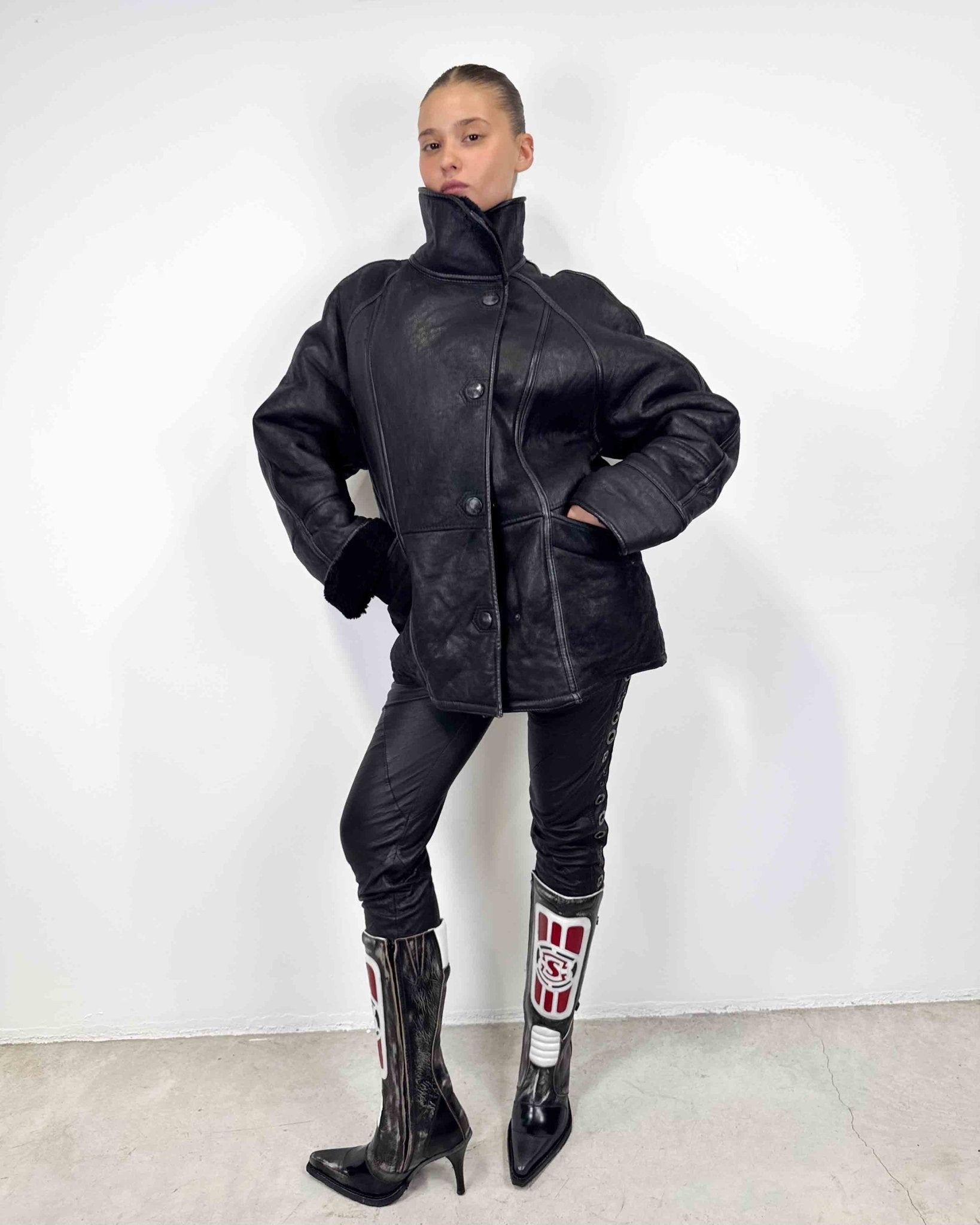 The Issy leather jacket - rig vert