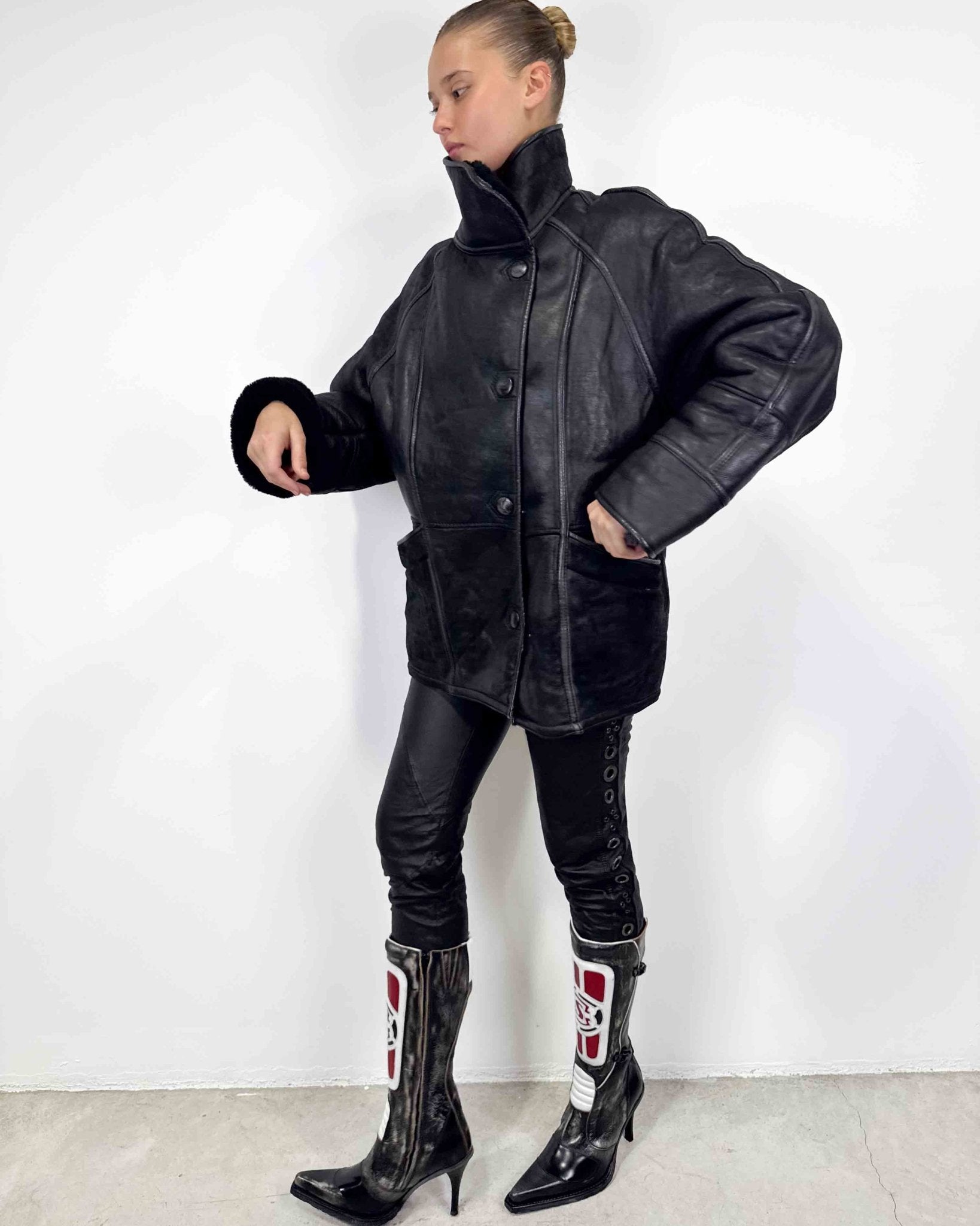 The Issy leather jacket - rig vert