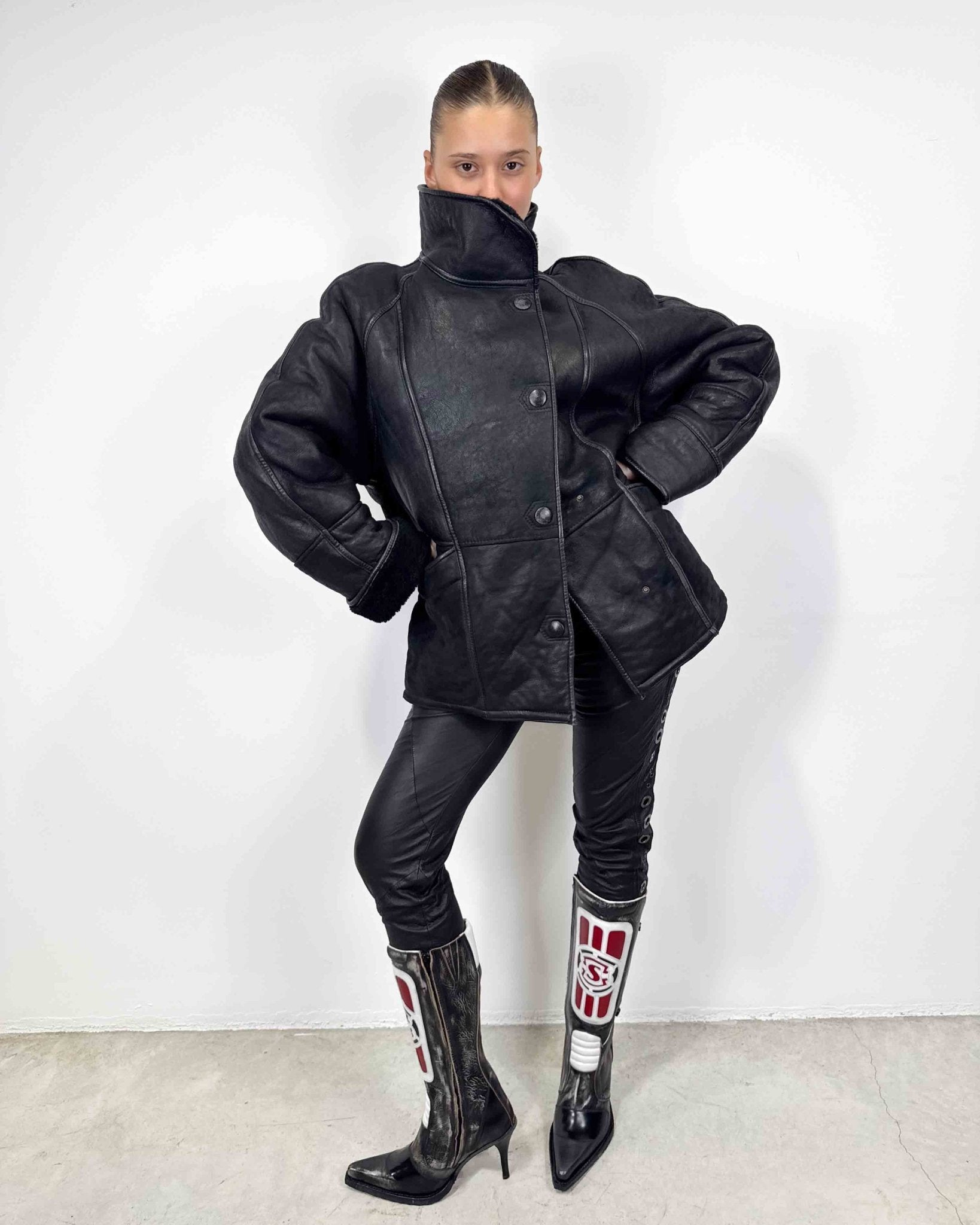 The Issy leather jacket - rig vert