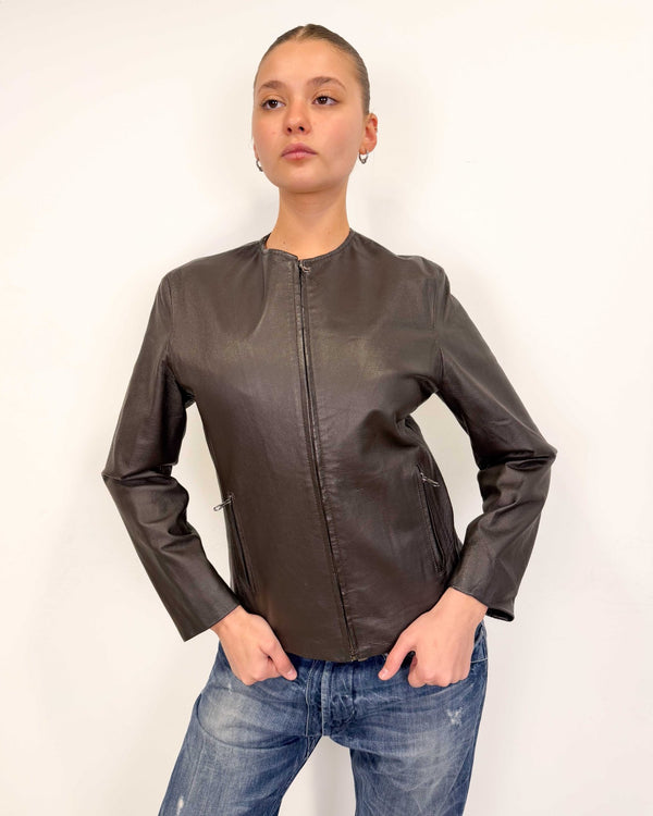 The Jaida leather jacket - rig vert