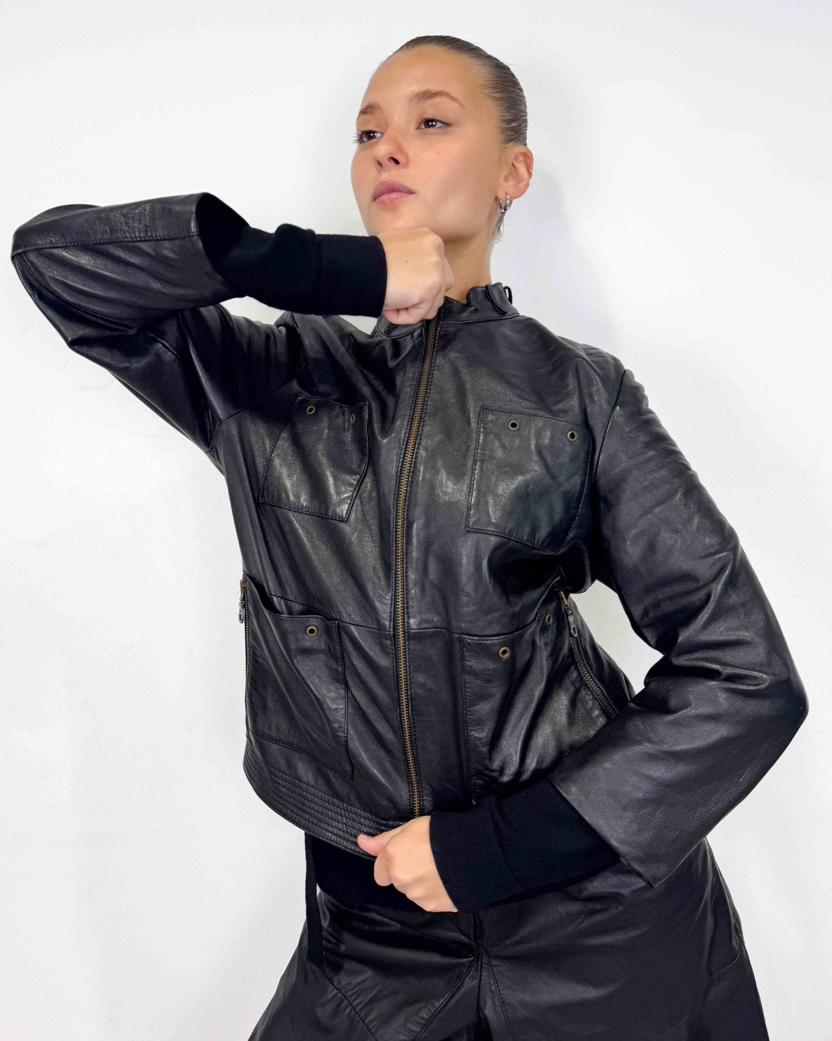 The Jalila leather jacket - rig vert