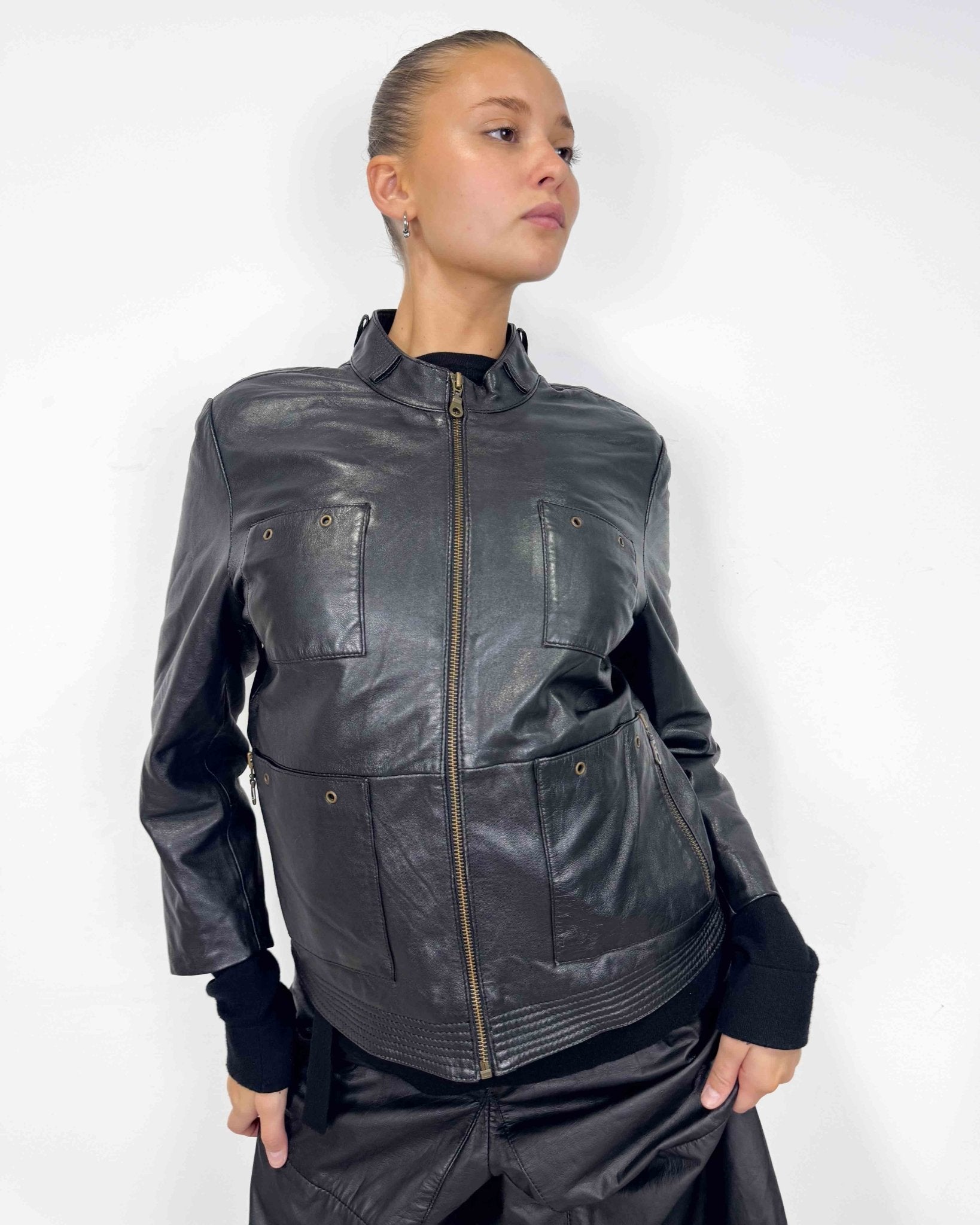 The Jalila leather jacket - rig vert