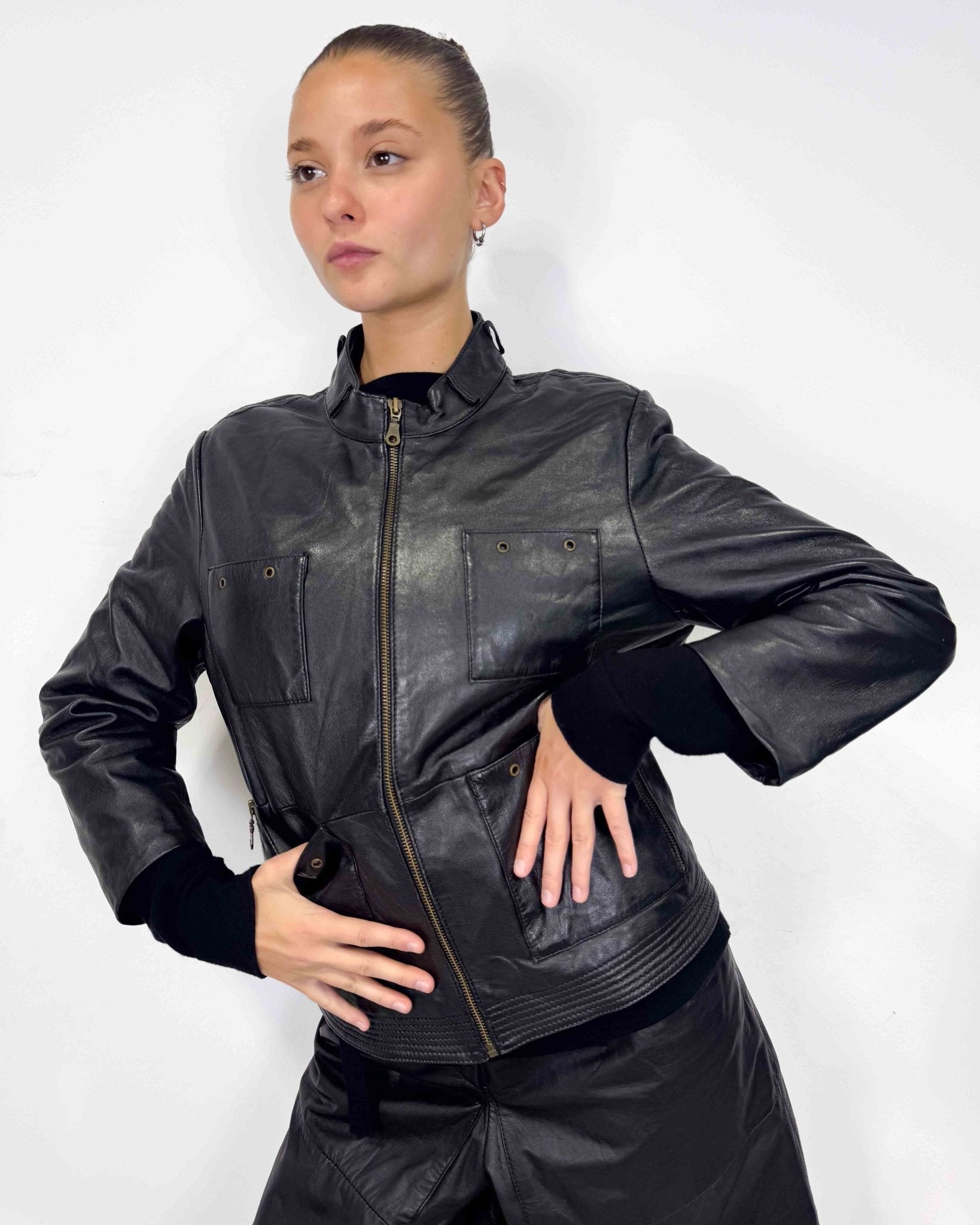 The Jalila leather jacket - rig vert