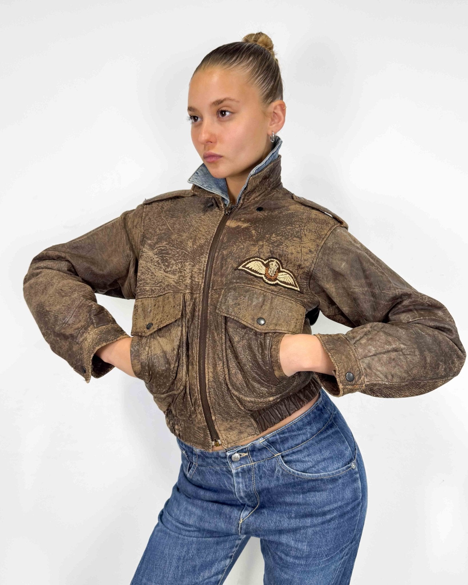 The Janine leather jacket - rig vert