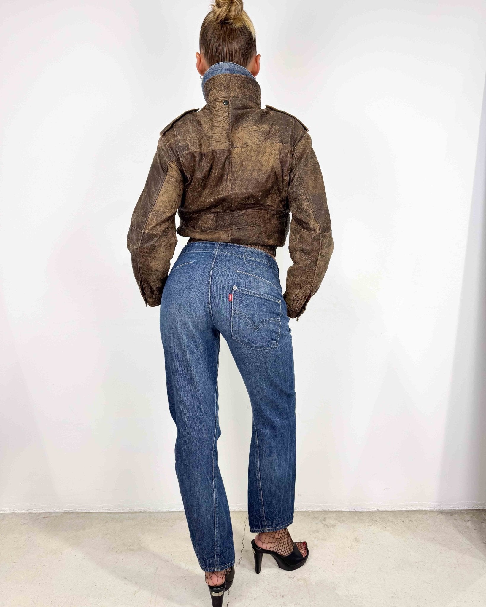 The Janine leather jacket - rig vert