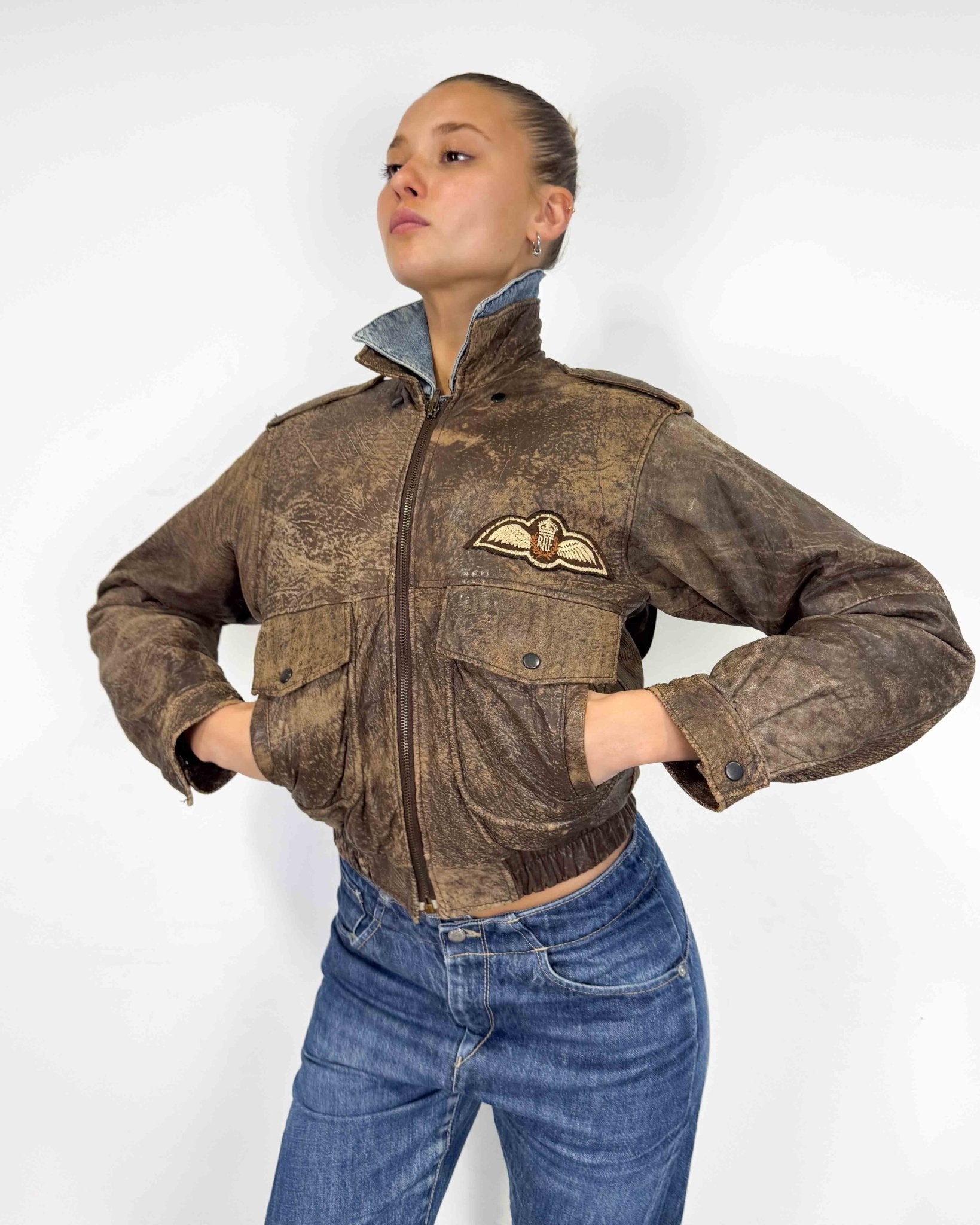 The Janine leather jacket - rig vert