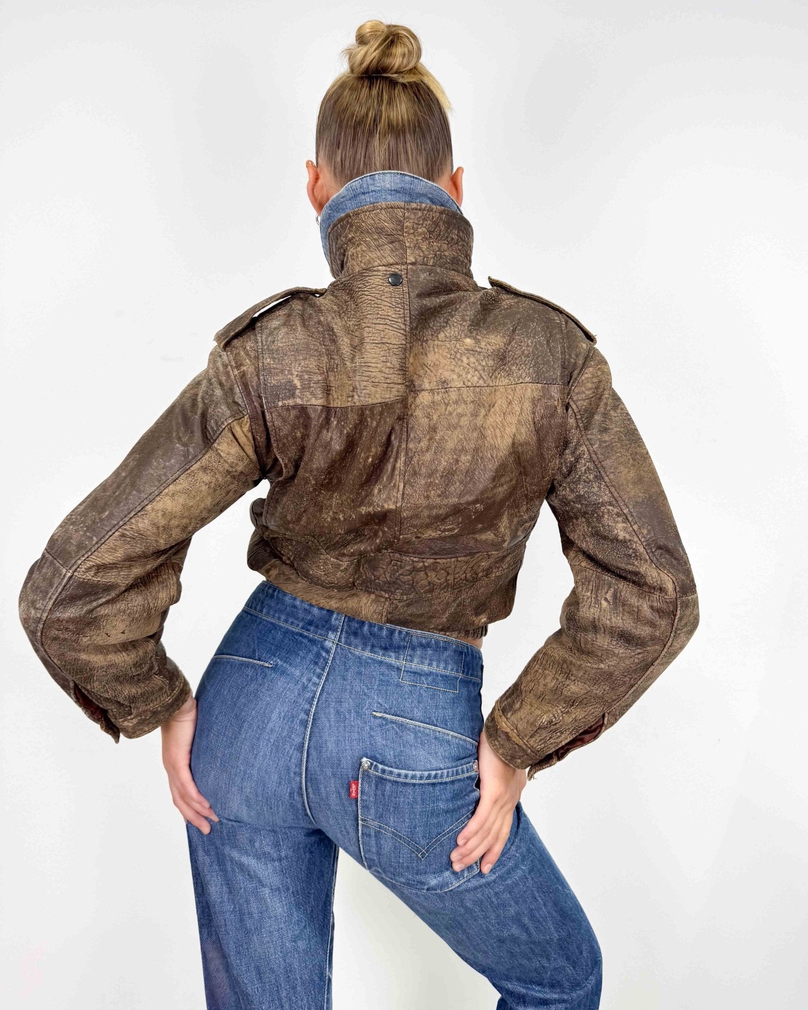 The Janine leather jacket - rig vert