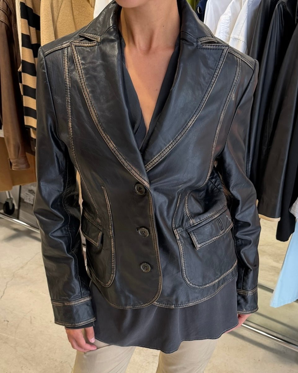 The Jordan leather jacket - rig vert