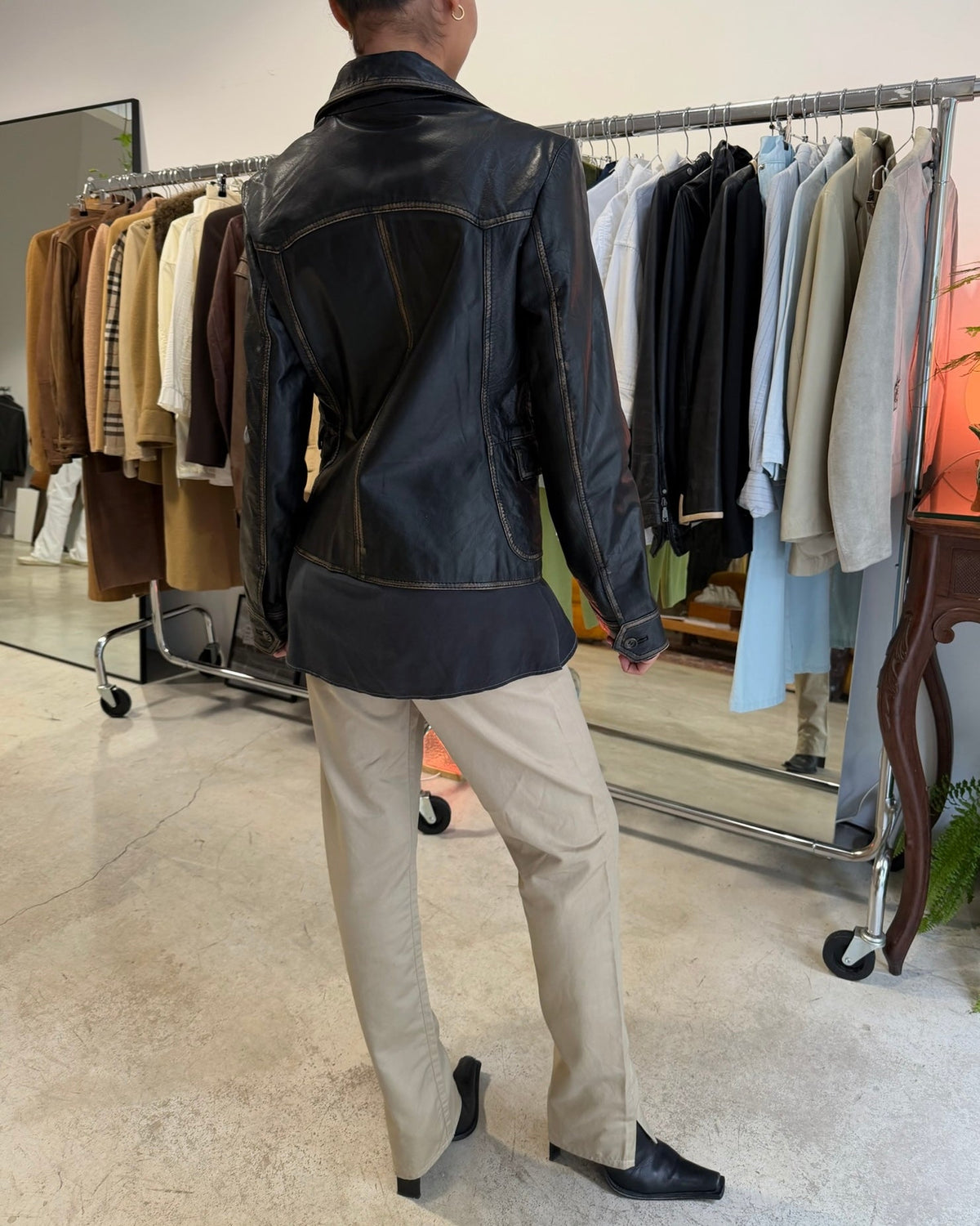 The Jordan leather jacket - rig vert