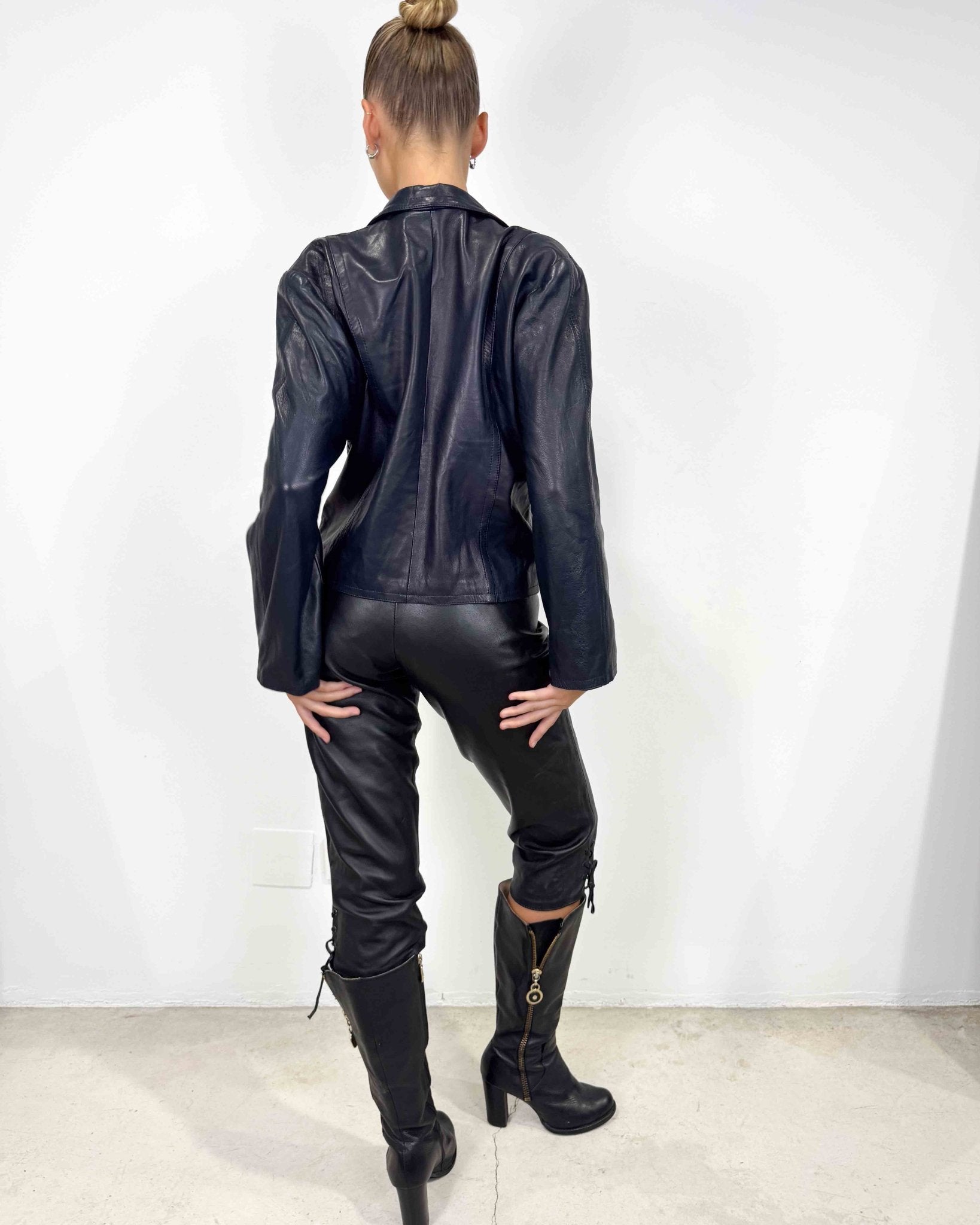 The Jules leather jacket - rig vert