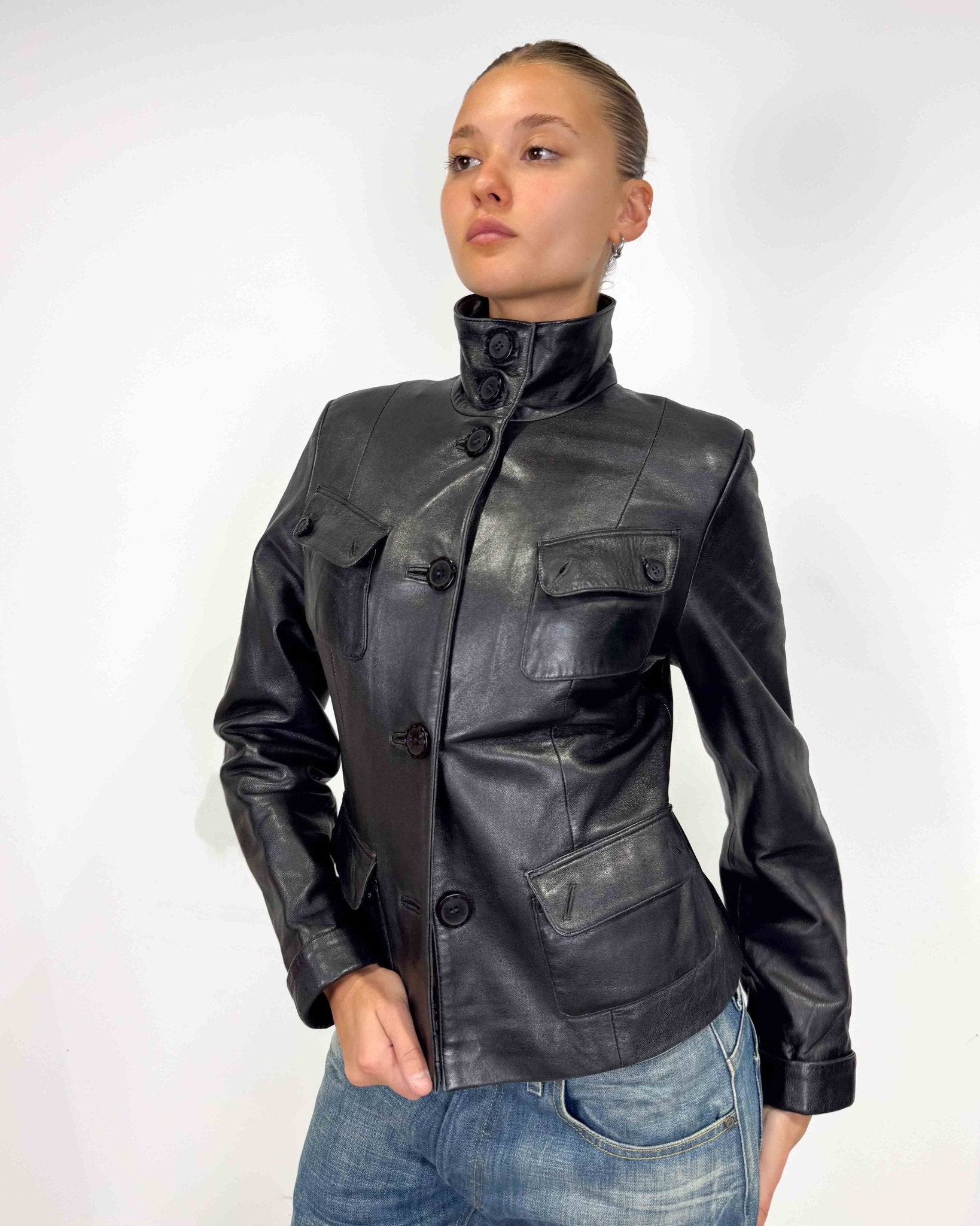 The Karima leather jacket - rig vert