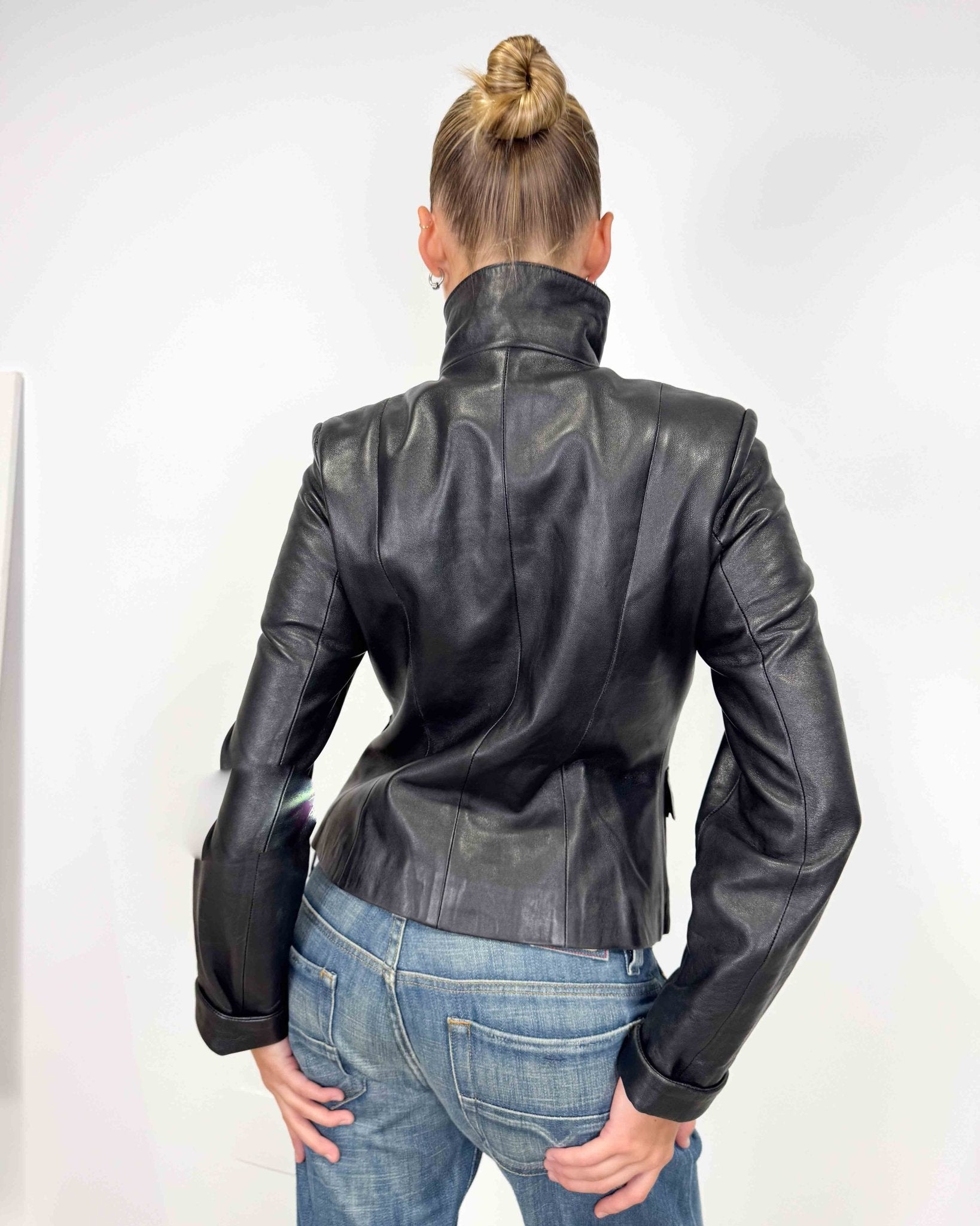 The Karima leather jacket - rig vert