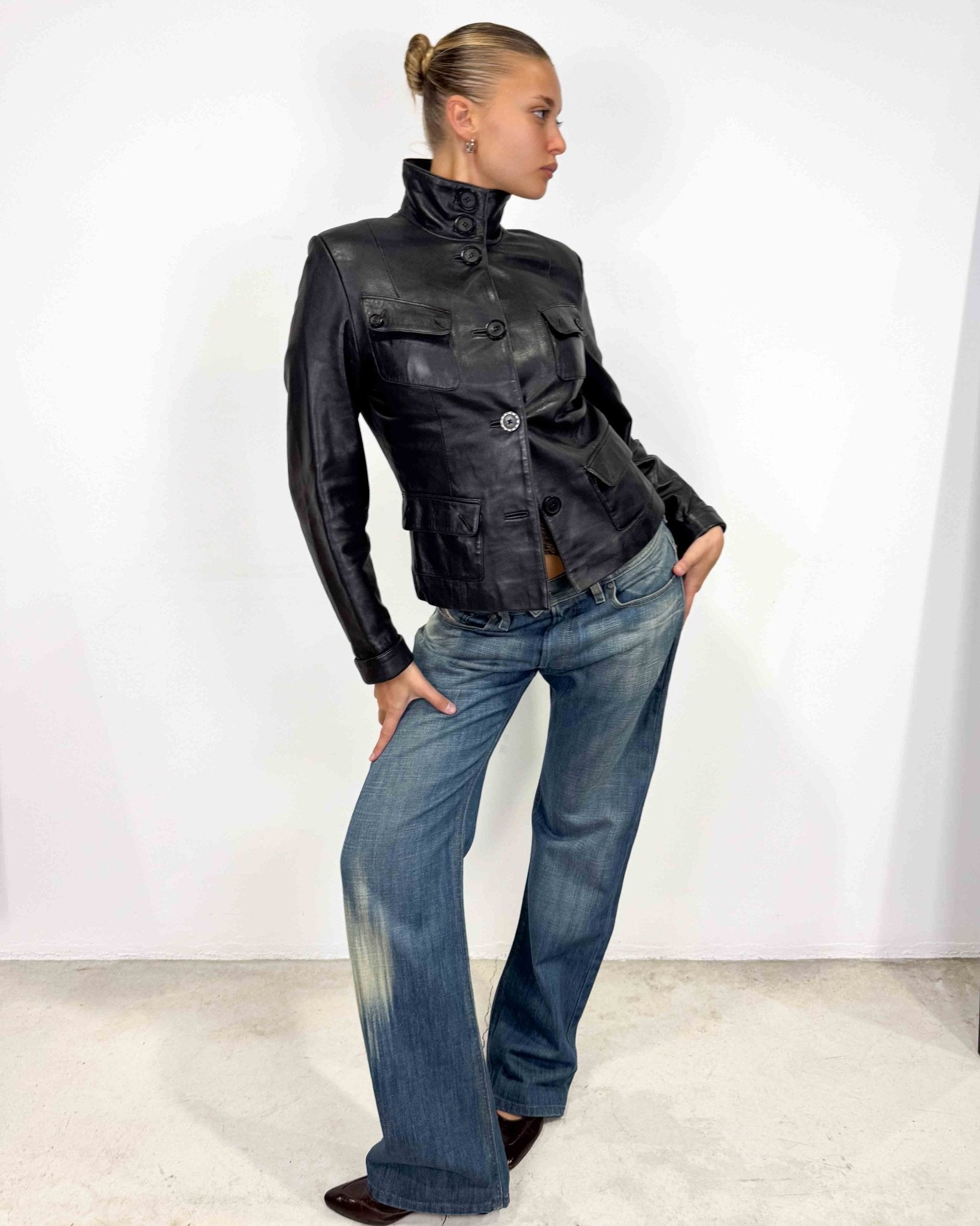 The Karima leather jacket - rig vert