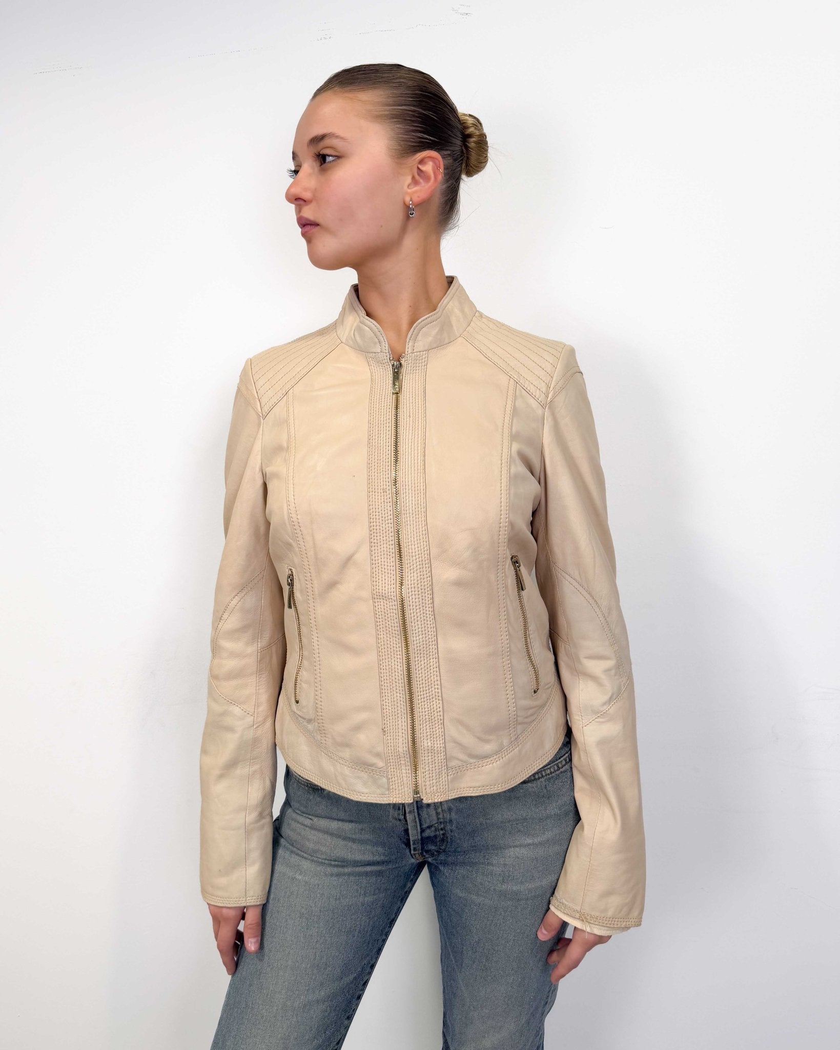 The Karolina leather jacket - rig vert