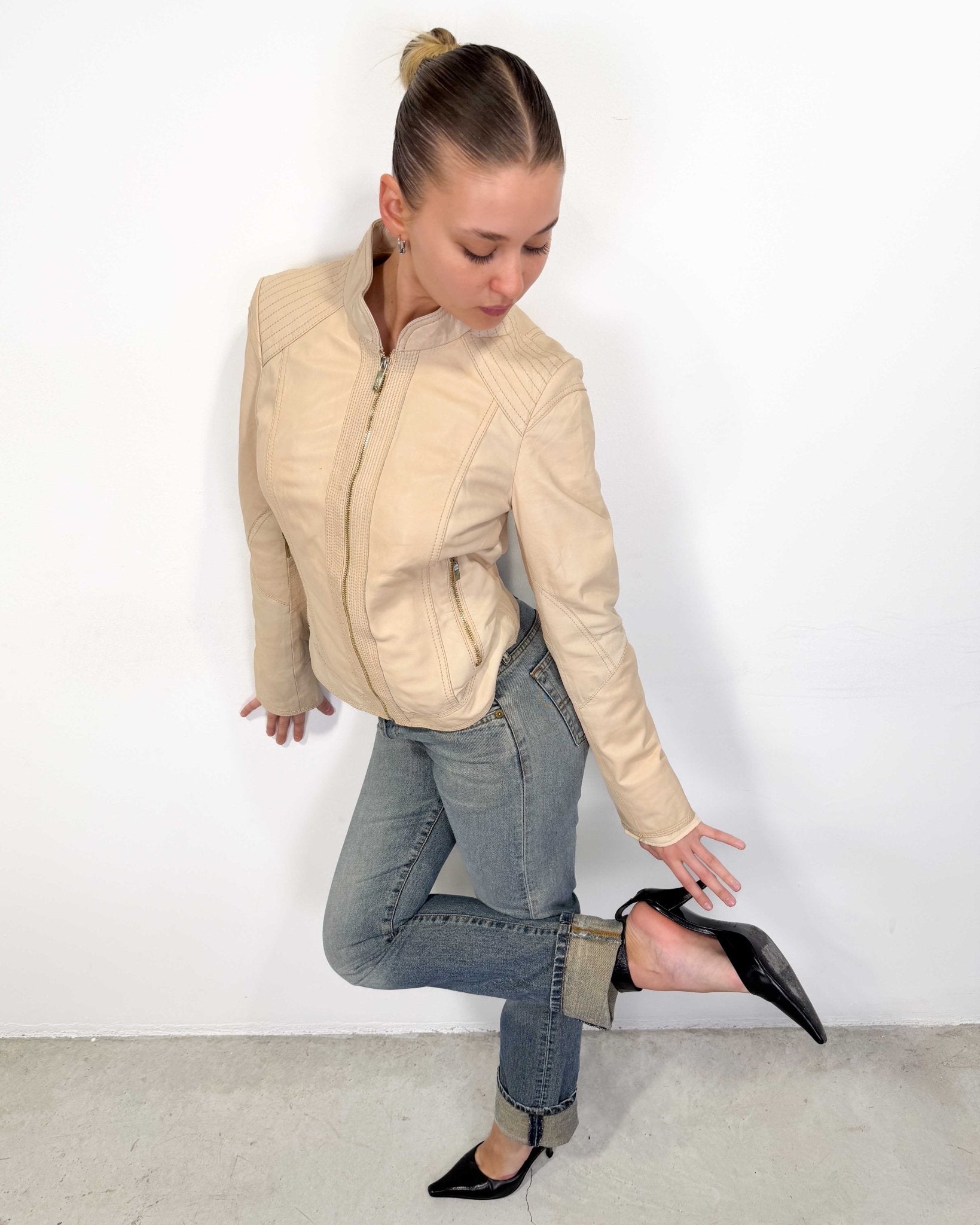 The Karolina leather jacket - rig vert