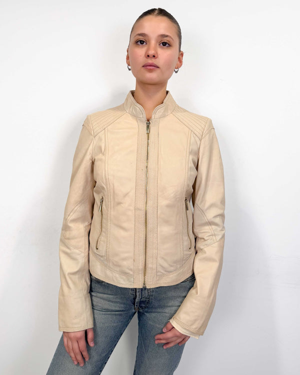 The Karolina leather jacket - rig vert