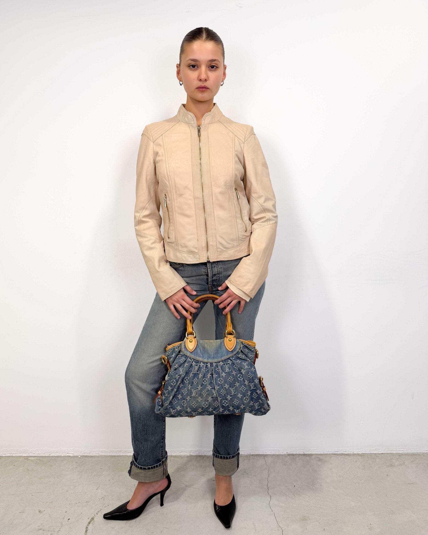 The Karolina leather jacket - rig vert
