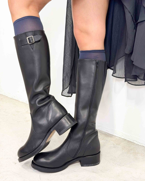The Katherine leather boots - rig vert