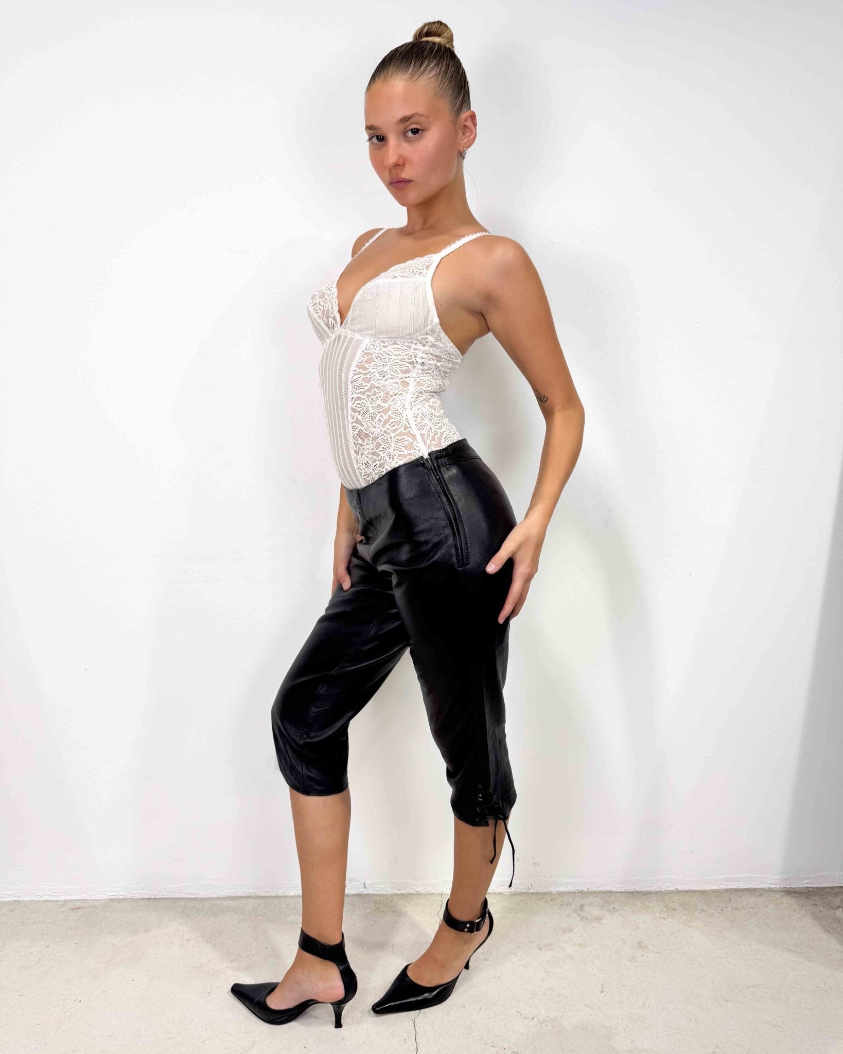 The Katia leather pants - rig vert