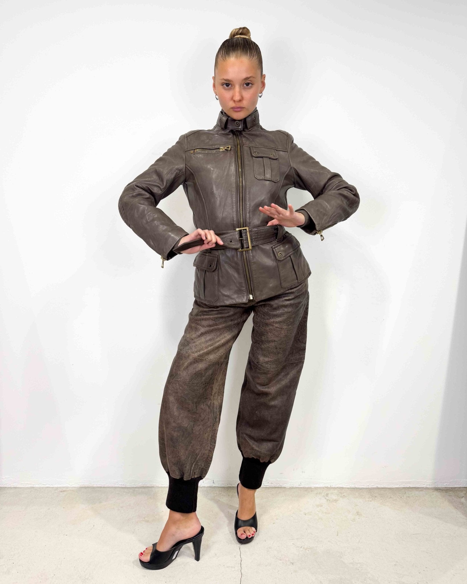 The Kelly leather jacket - rig vert