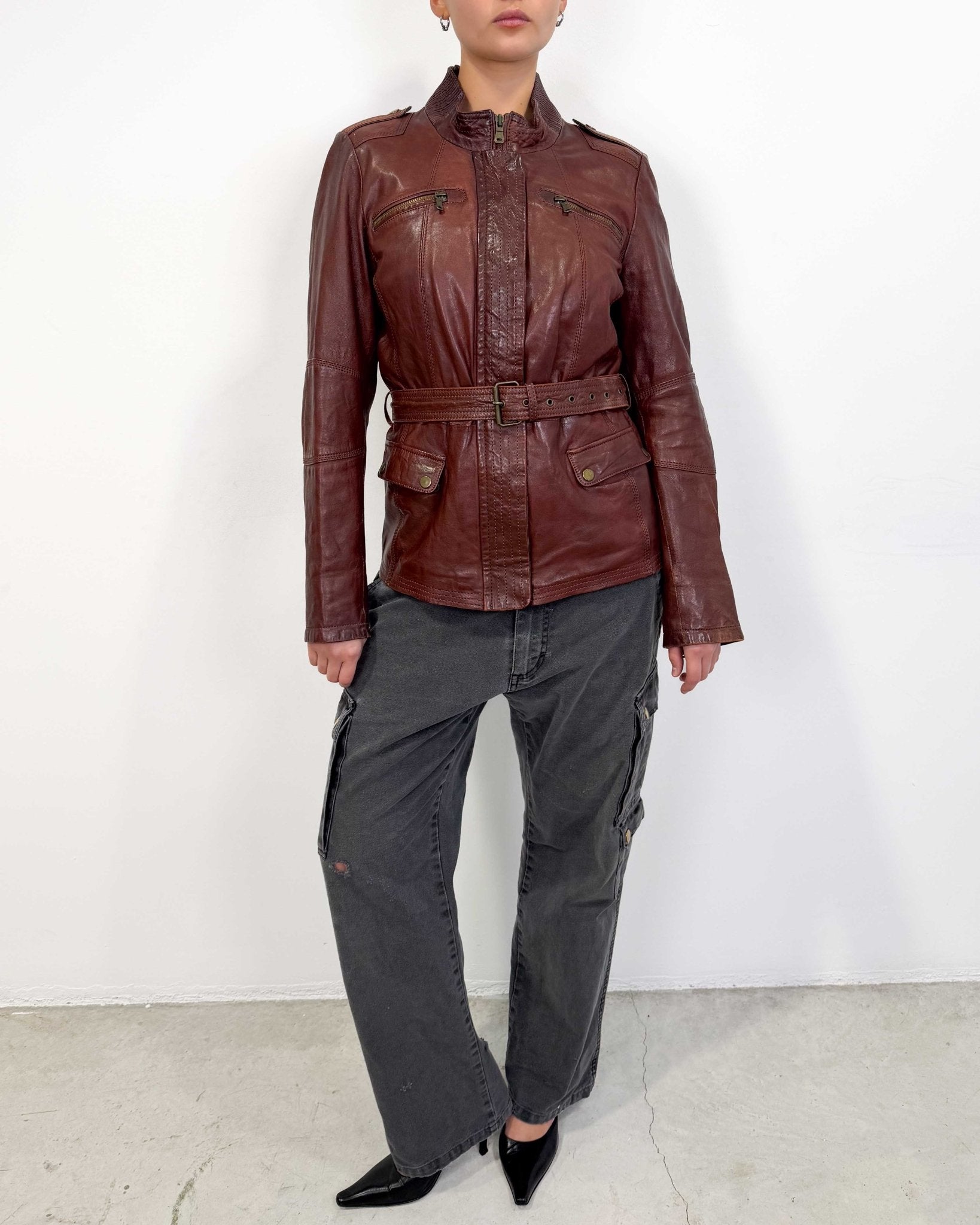 The Klara leather jacket - rig vert