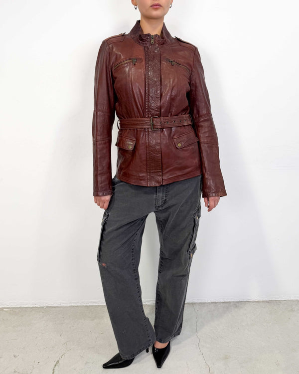 The Klara leather jacket - rig vert