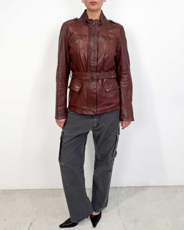 The Klara leather jacket - rig vert