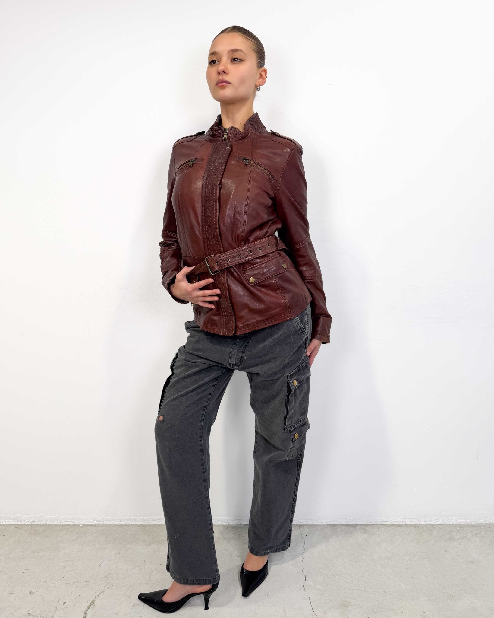 The Klara leather jacket - rig vert