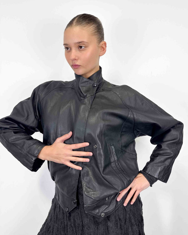 The Krista leather jacket - rig vert