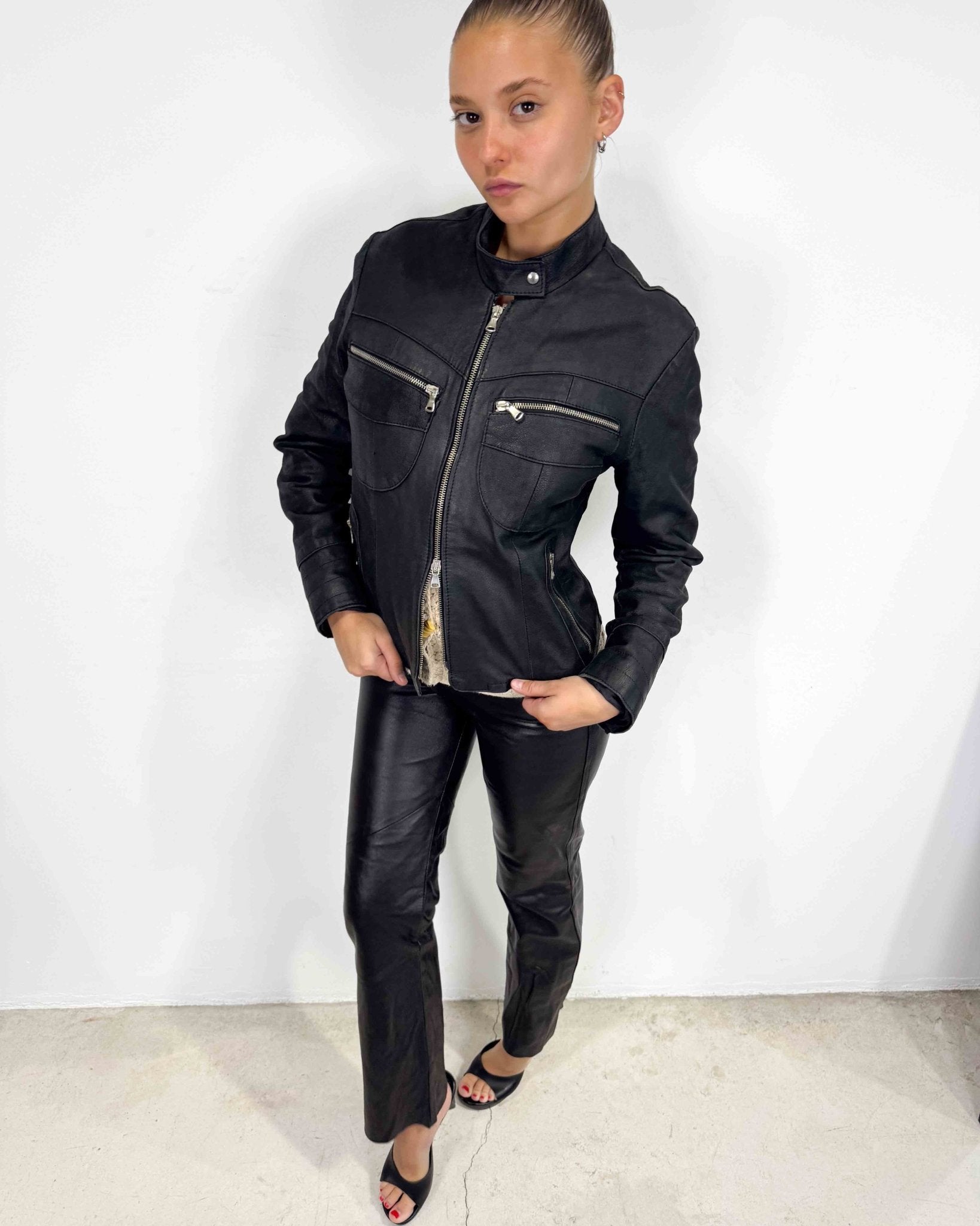 The Leonie leather jacket - rig vert