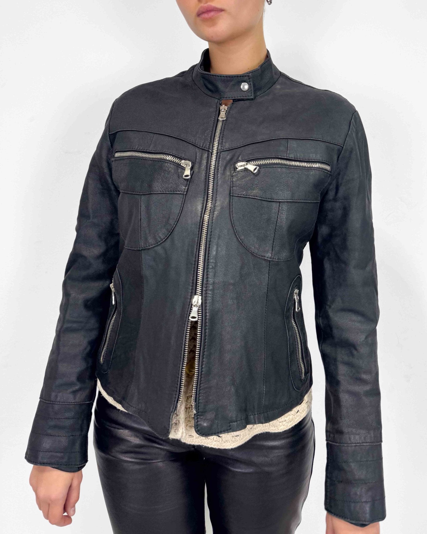 The Leonie leather jacket - rig vert